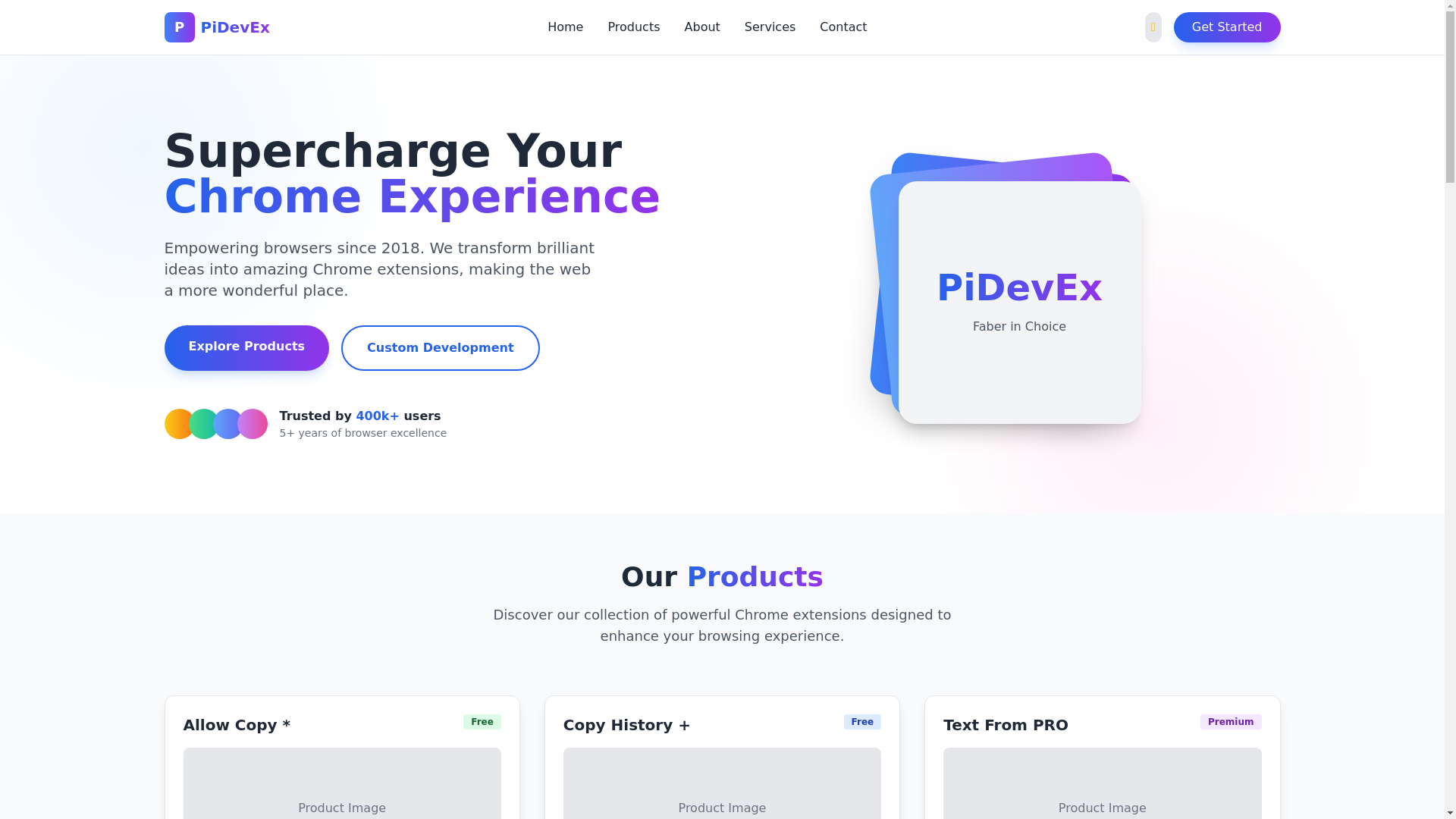 website screenshot of https://pidevex-spa-website.pages.dev/