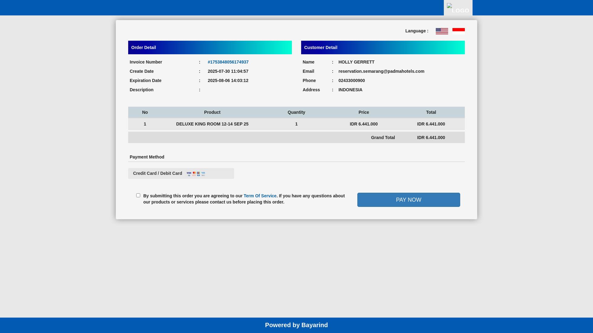 website screenshot of https://link.bayarind.id/89mp