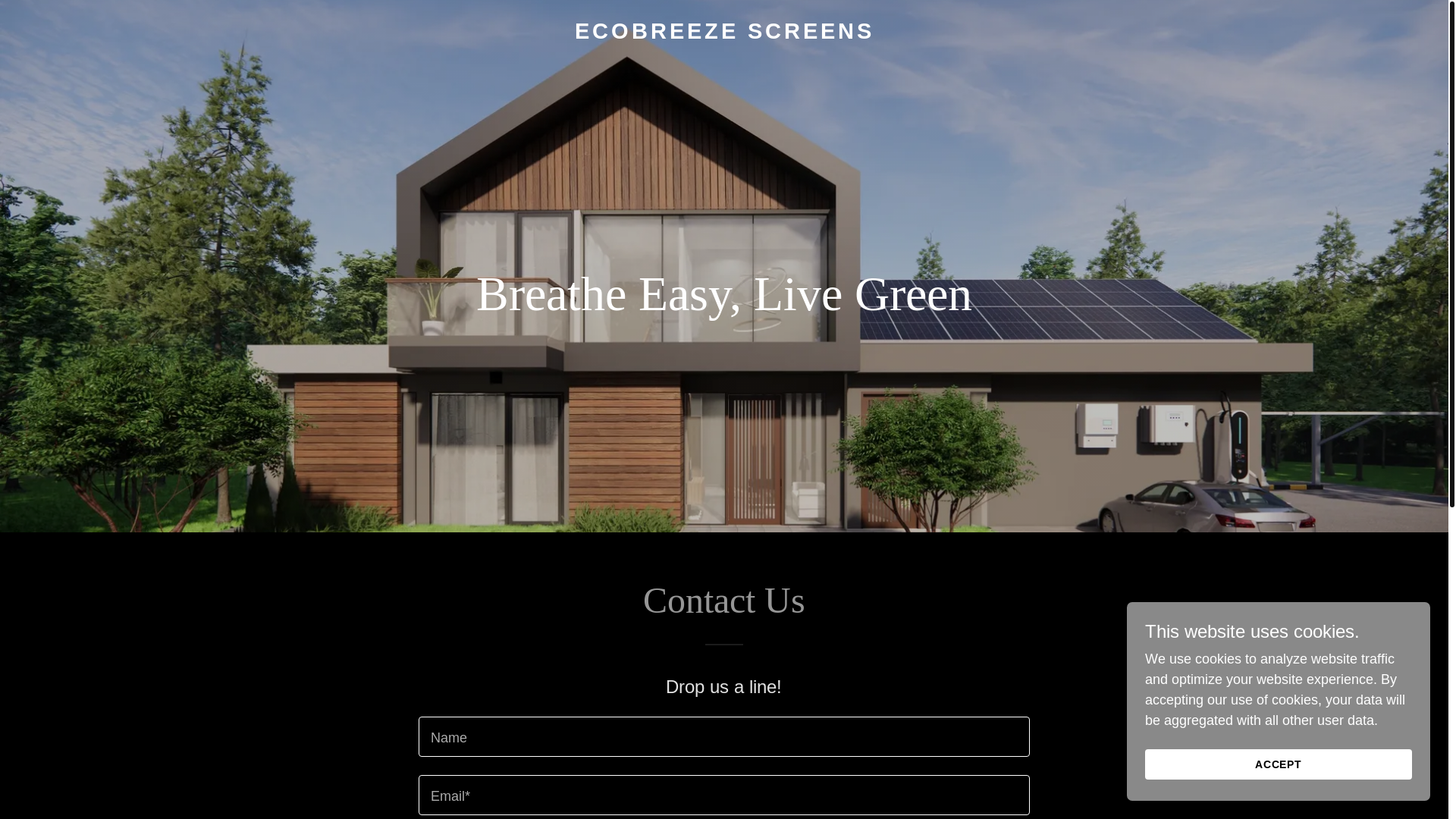 website screenshot of https://ecobreezescreens.com.au/