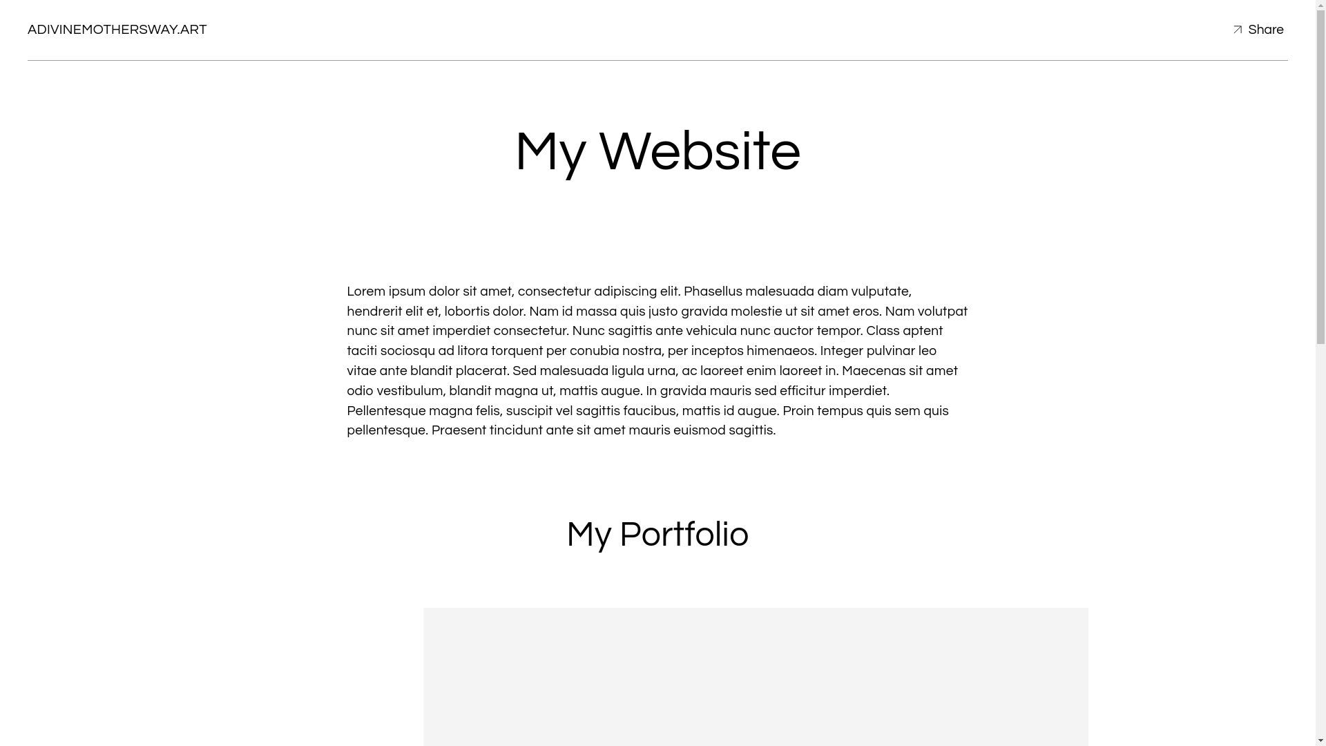 website screenshot of https://adivinemothersway.art/