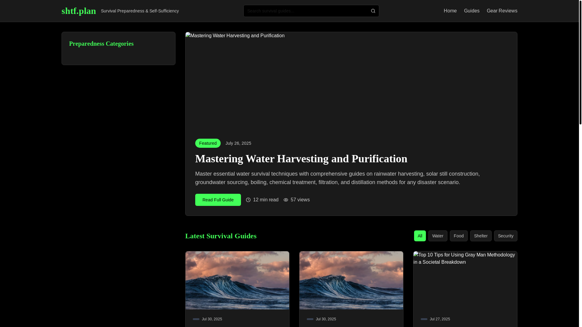 website screenshot of https://shtfplan.net/
