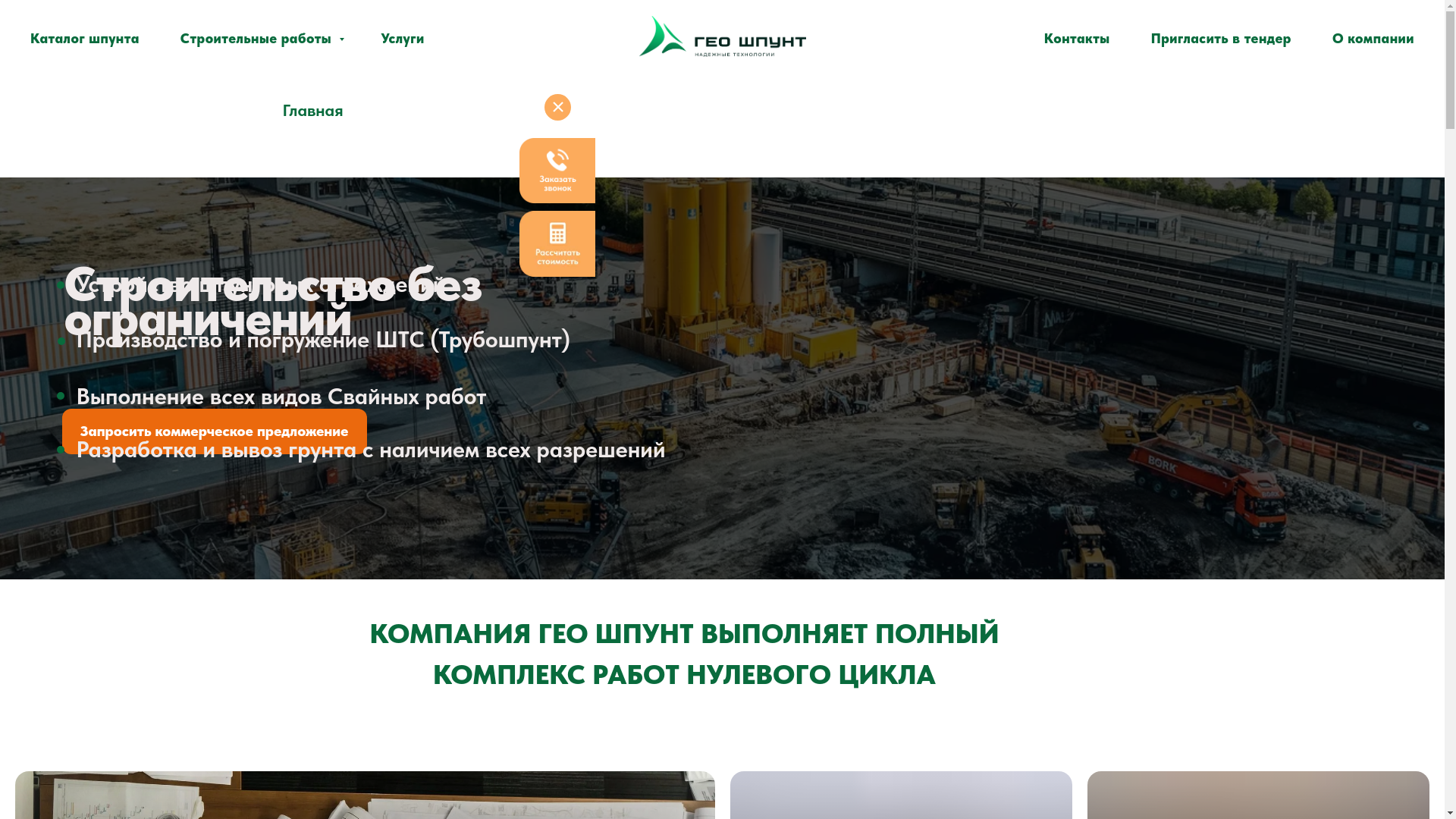 website screenshot of https://geo-shpunt.ru/