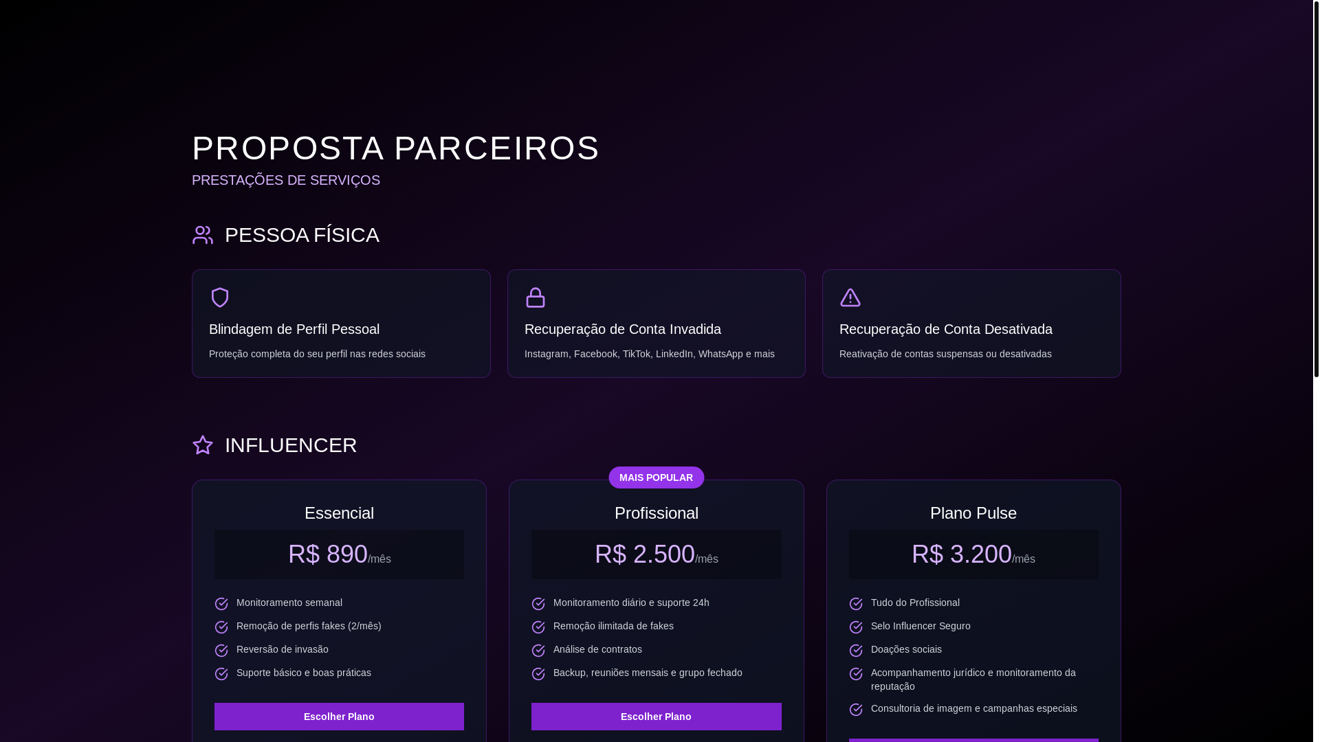 website screenshot of https://vlsegurancadigital.com.br/