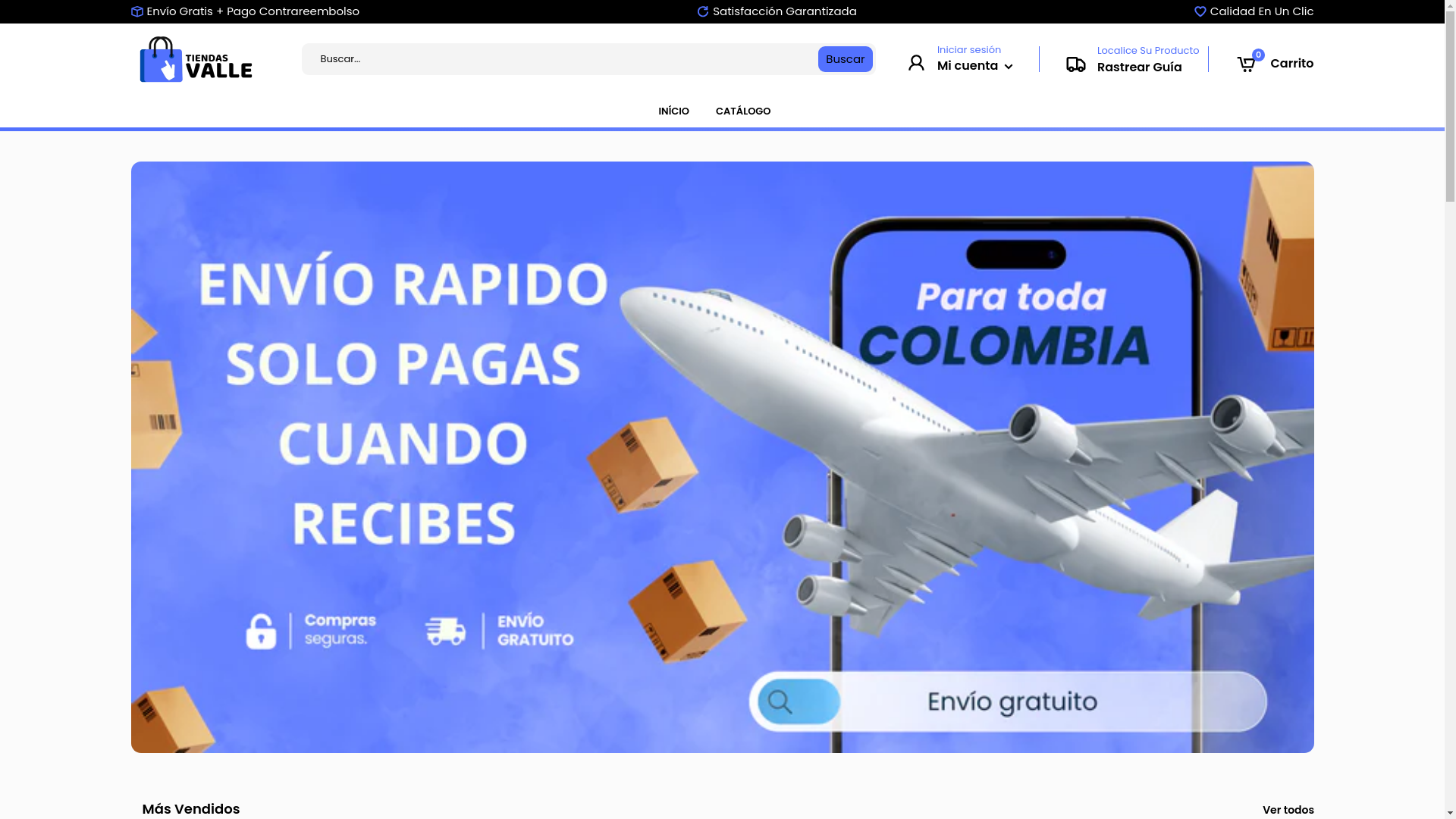 website screenshot of https://valletiendas.store/