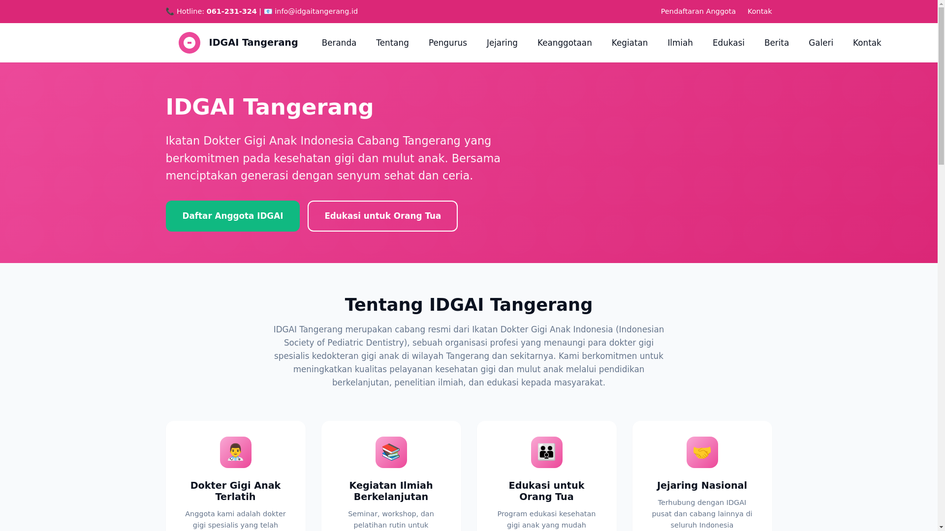 website screenshot of https://idgaitangerang.id/