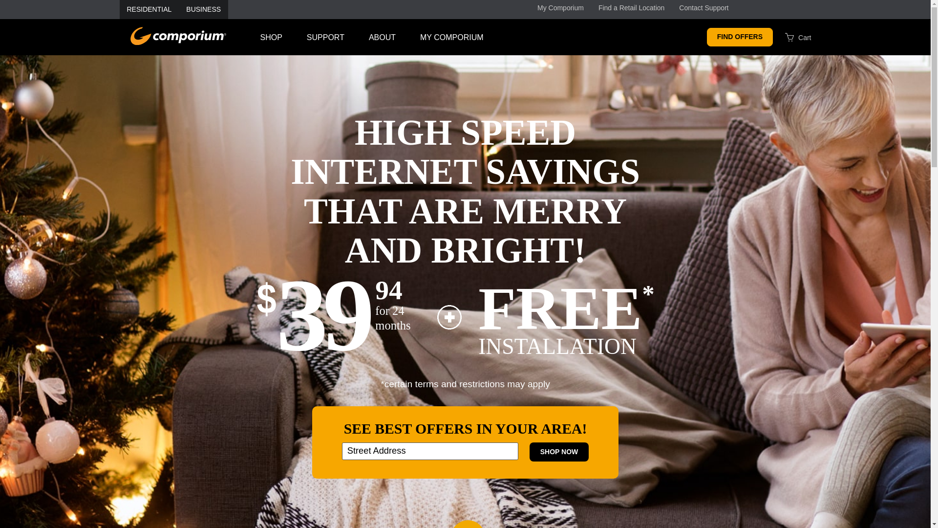 website screenshot of https://www.comporium.com/