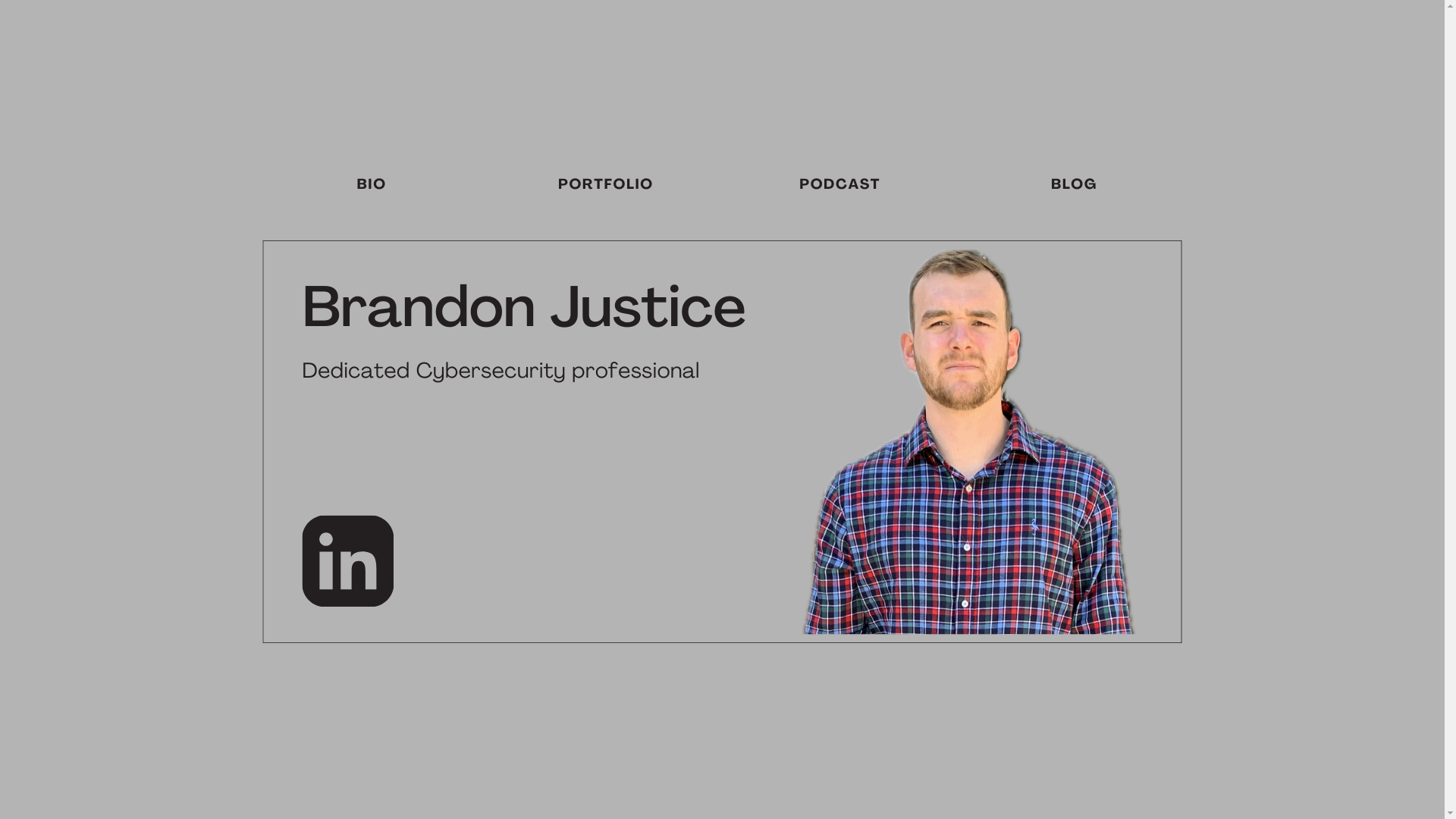 website screenshot of https://brandonjusticecyber.com/