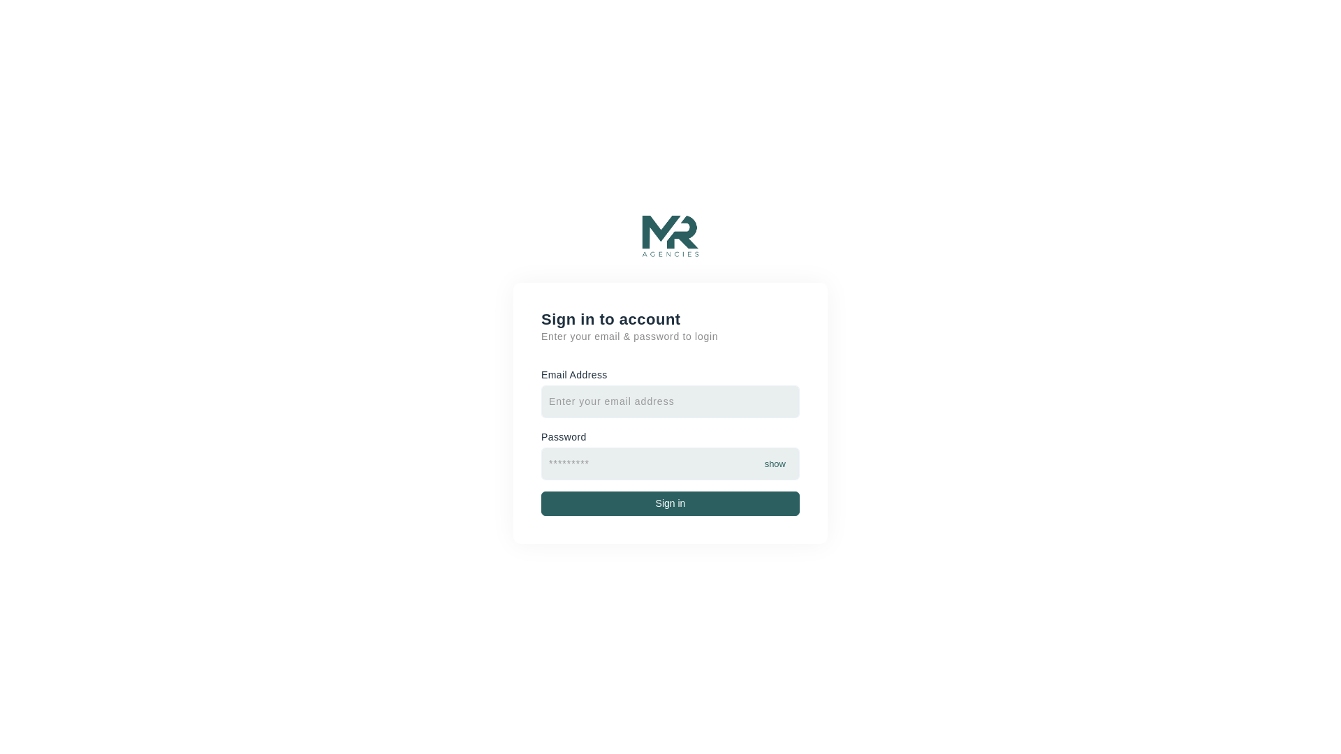 website screenshot of https://mragency.co.in/