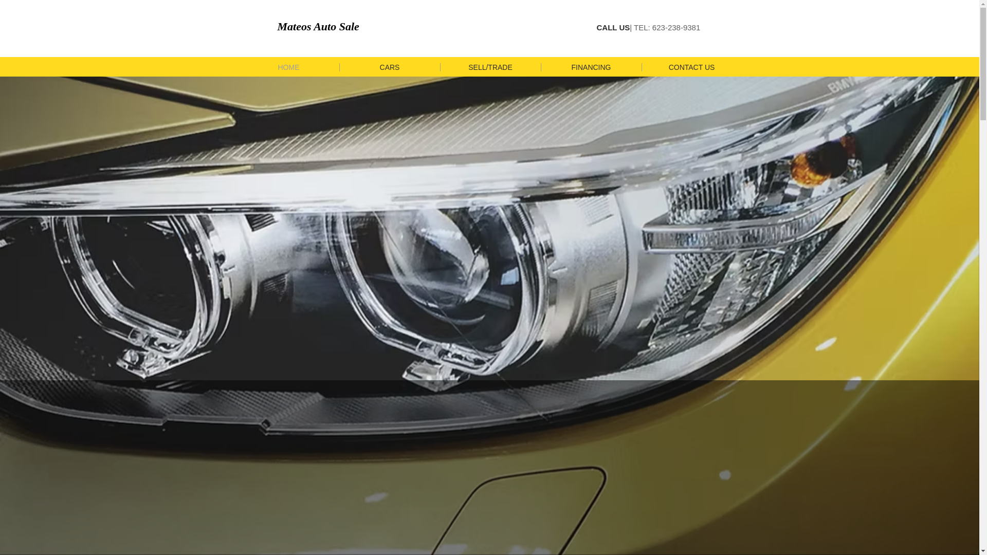 website screenshot of https://mateosautosale.com/