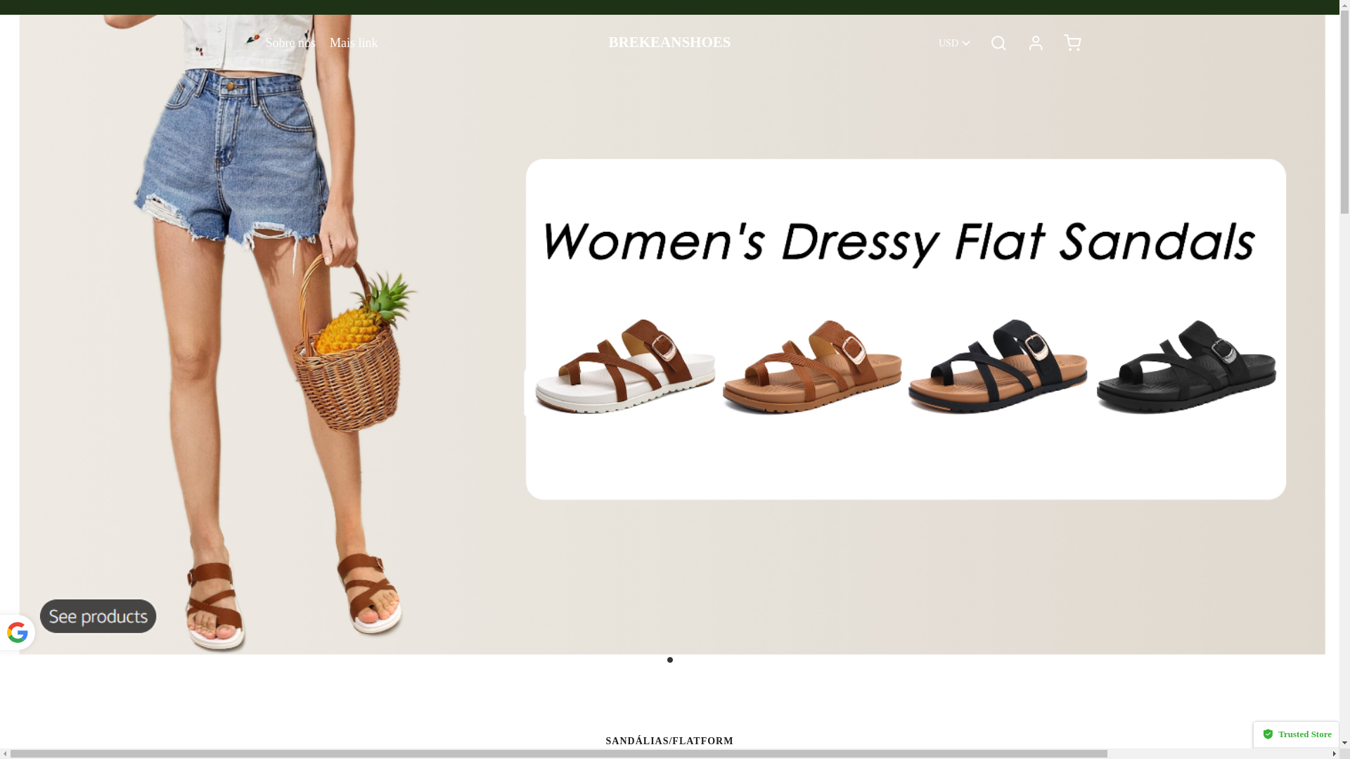 website screenshot of https://brekeanshoes.com/