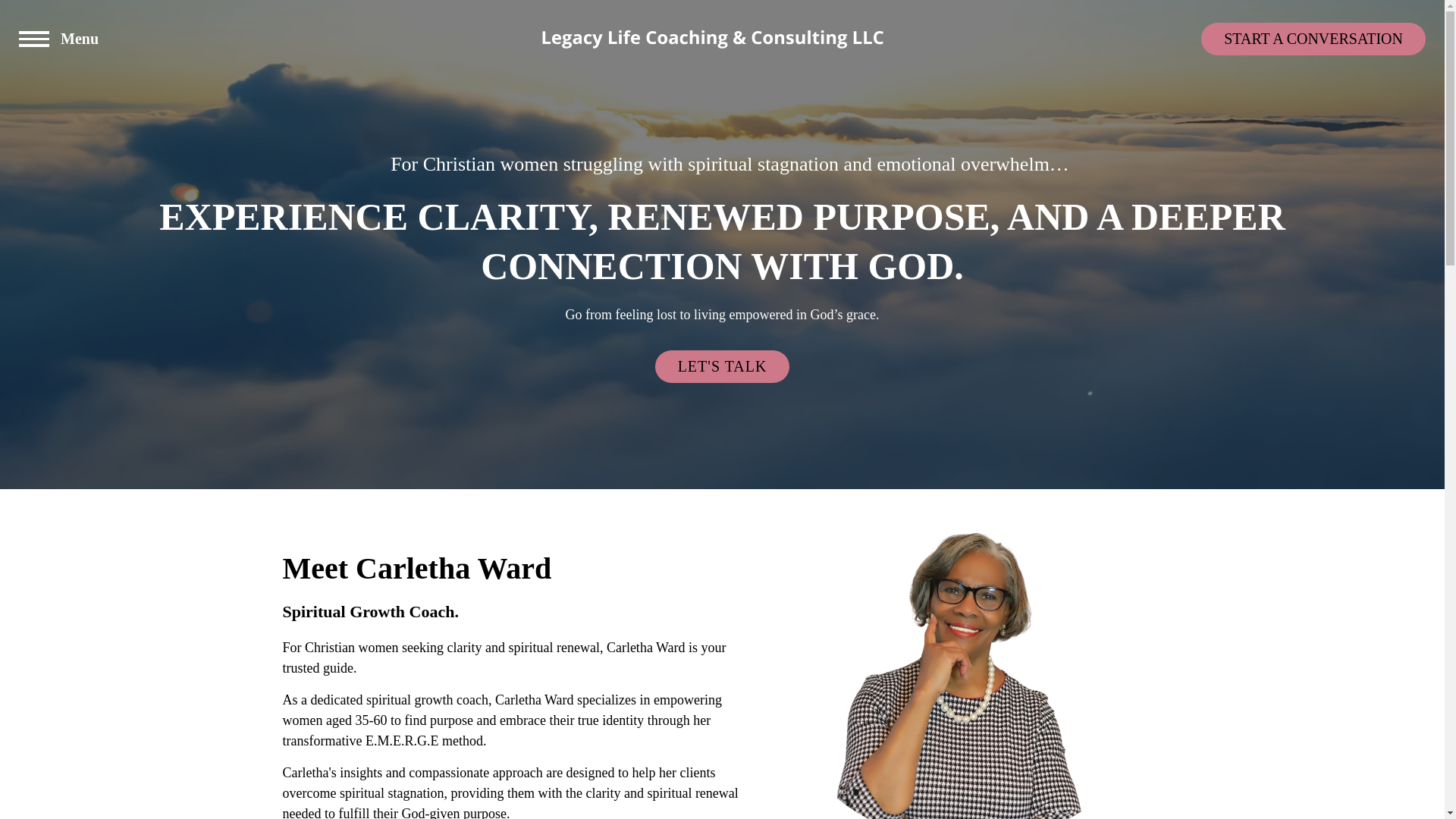 website screenshot of https://legacylifecoaching.co/