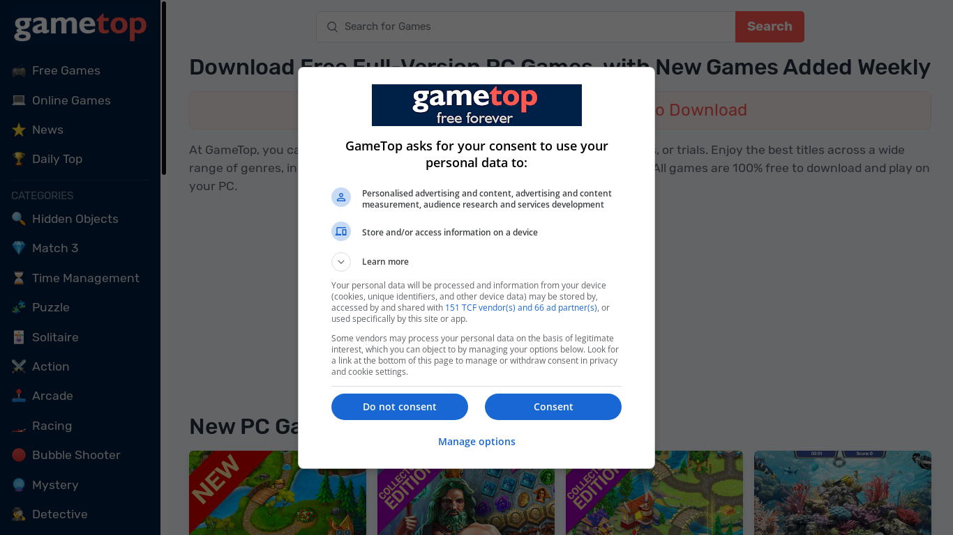 website screenshot of https://www.gametop.com/