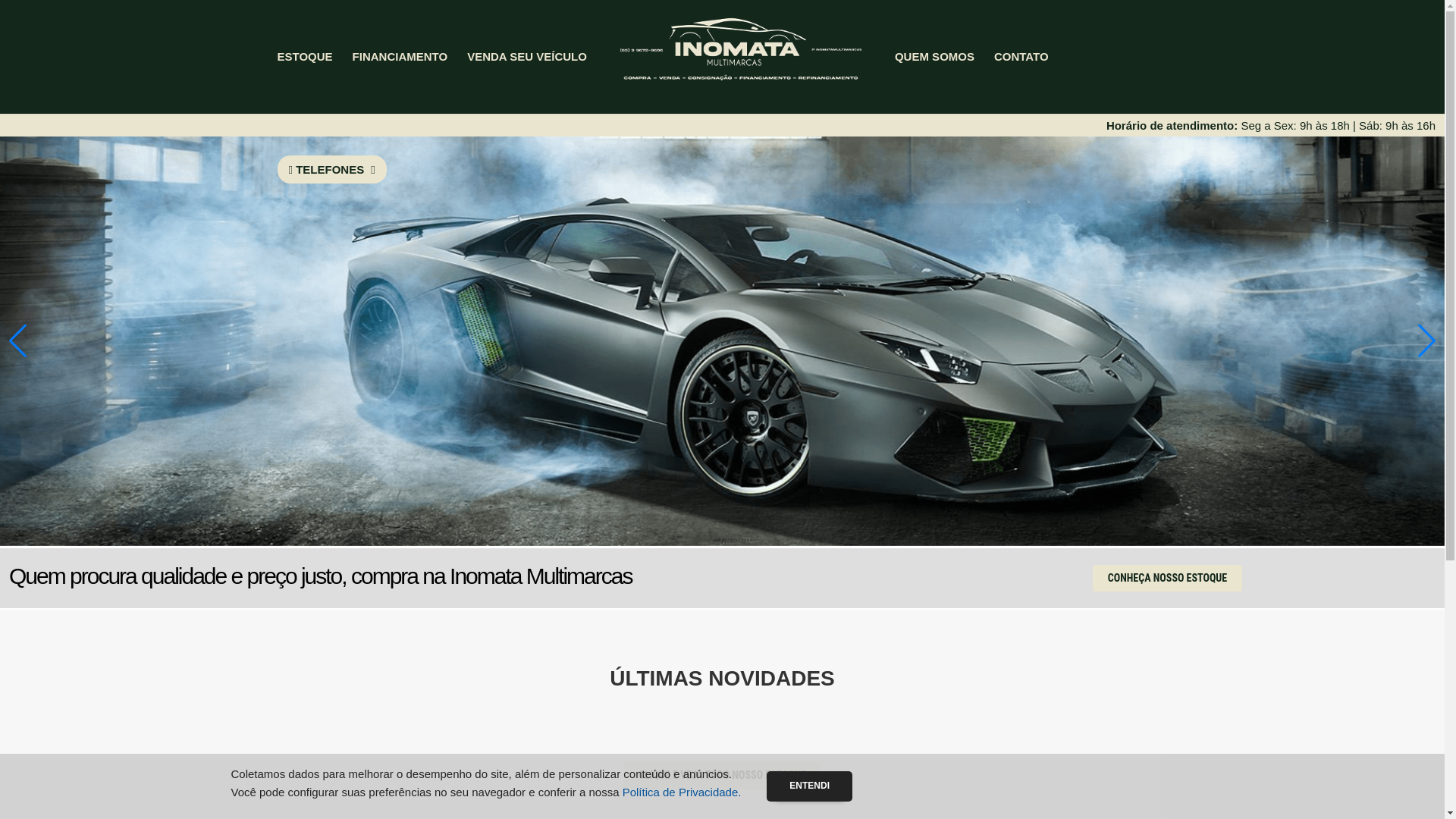 website screenshot of https://inomatamultimarcas.com.br/