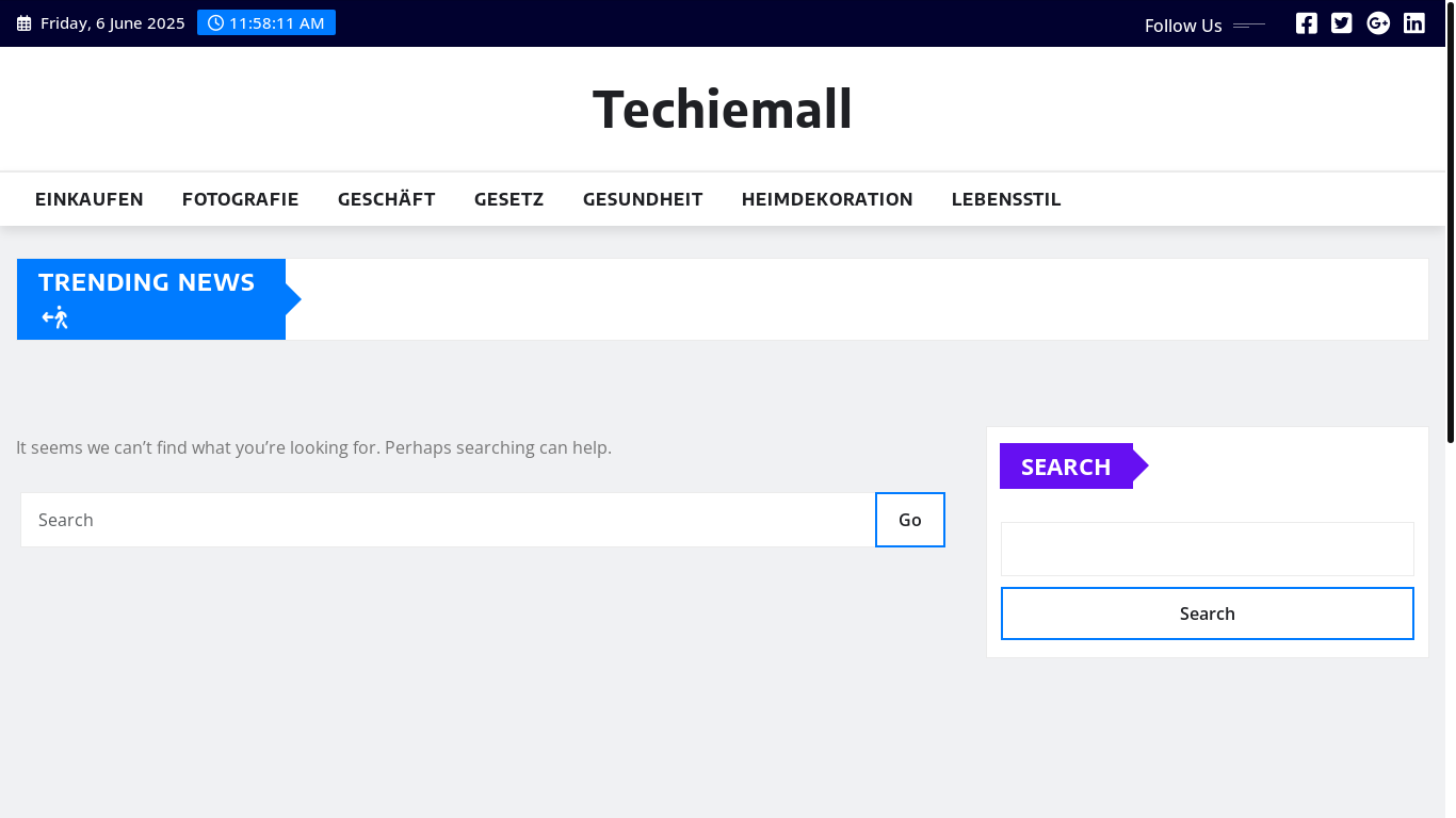 website screenshot of https://techiemall.de/