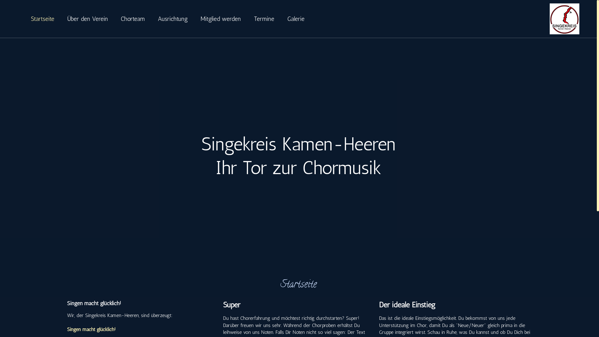website screenshot of https://singekreis-kamen-heeren.de/