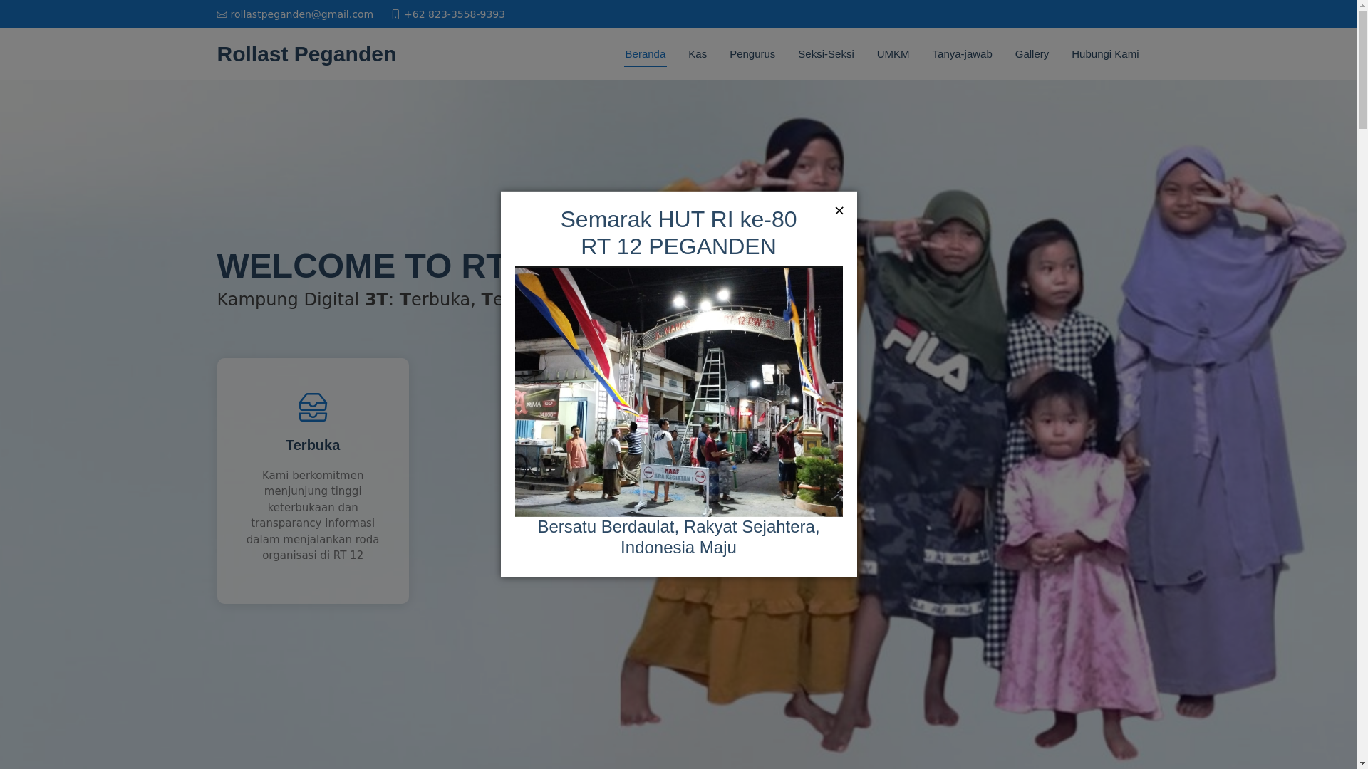 website screenshot of https://rt12peganden.my.id/