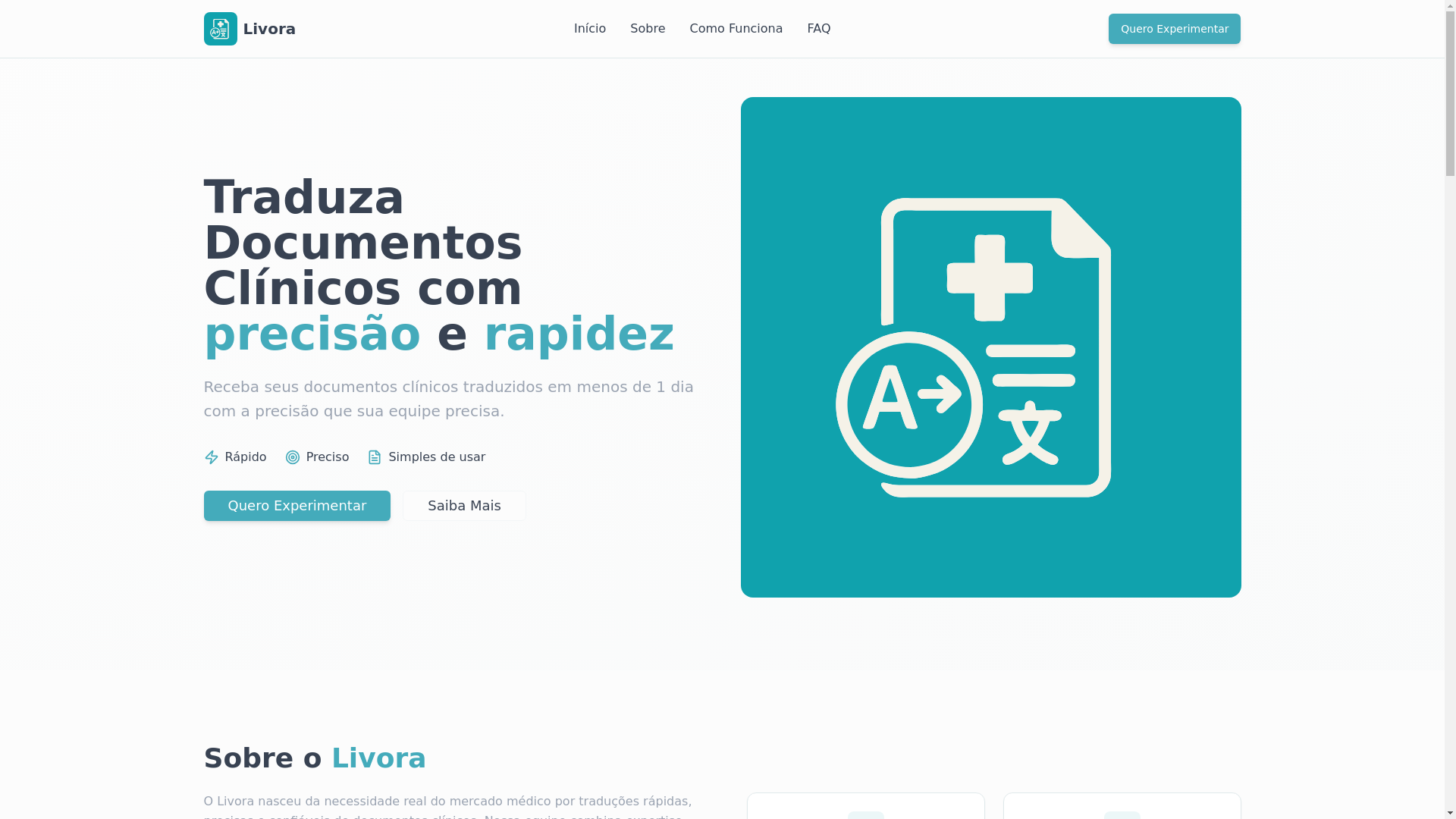 website screenshot of https://livora-clinical-ai-translate.pages.dev/