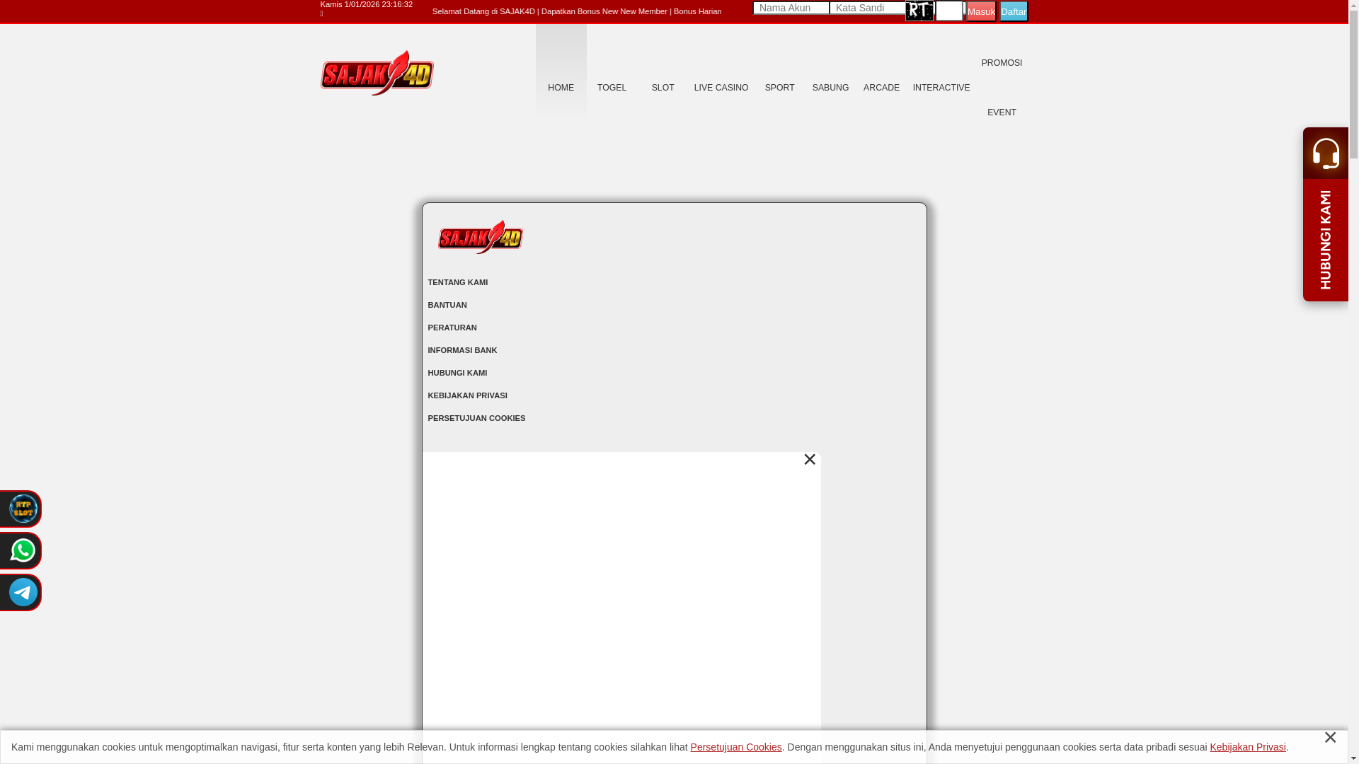 website screenshot of https://sajakhot.info/