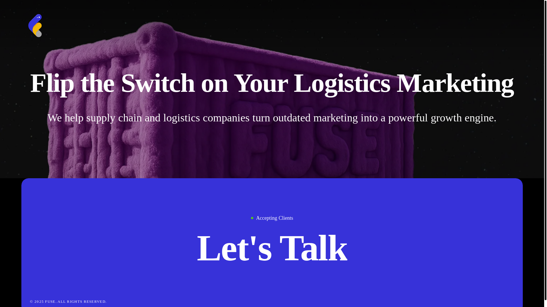 website screenshot of https://fusedrivenlogistics.com/