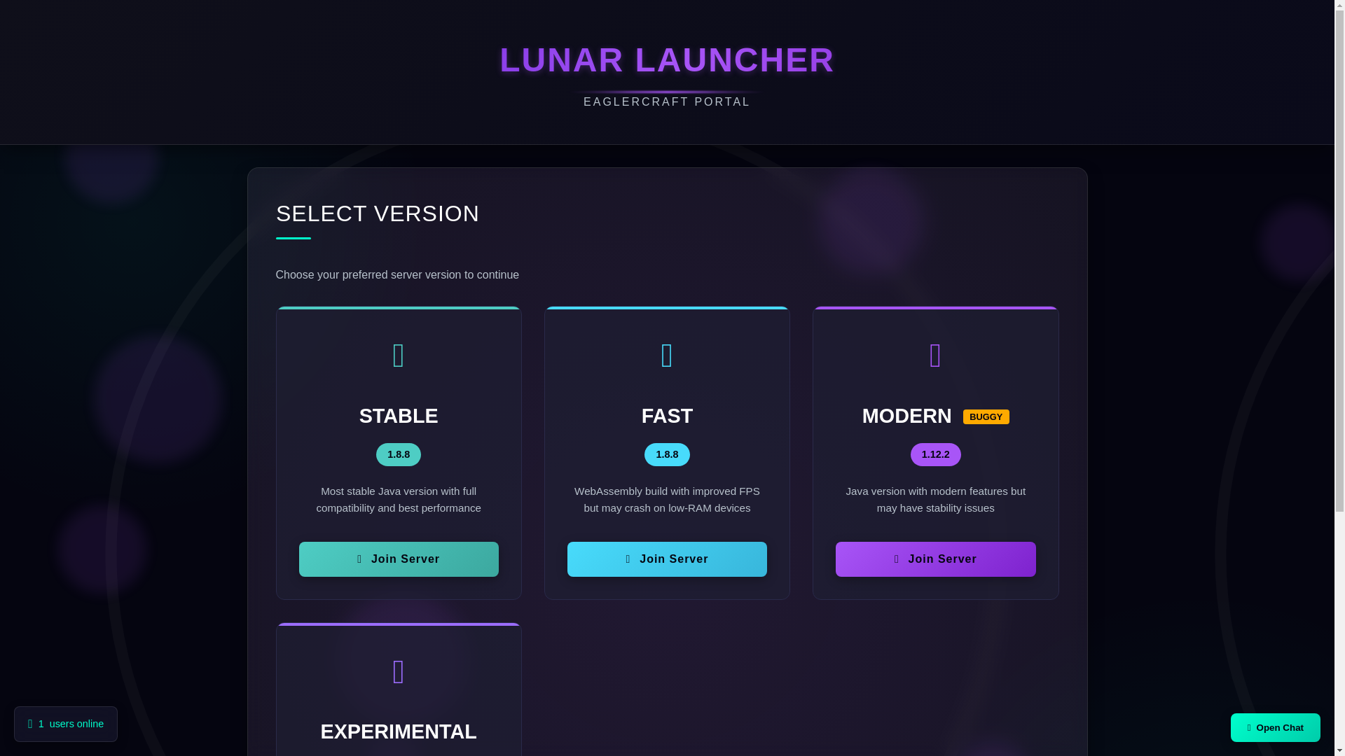 website screenshot of https://lunar-launcher.pages.dev/