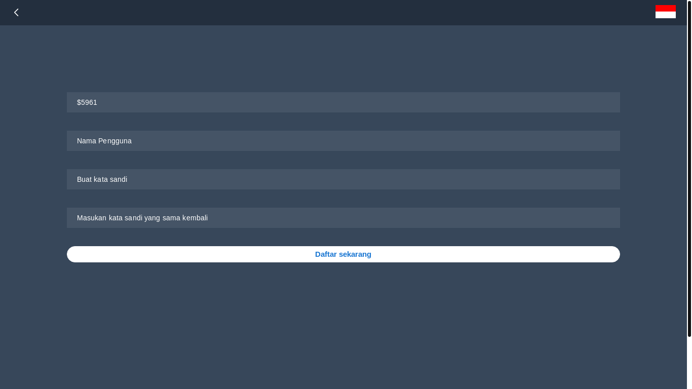 website screenshot of https://bliblidofficial.com/#/reg?code=$5961