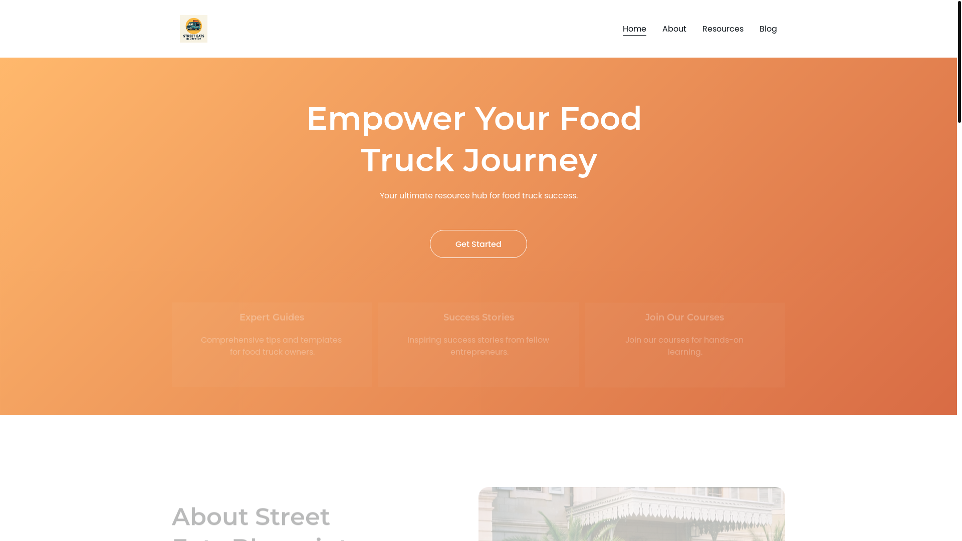 website screenshot of https://streeteatsblueprint.com/
