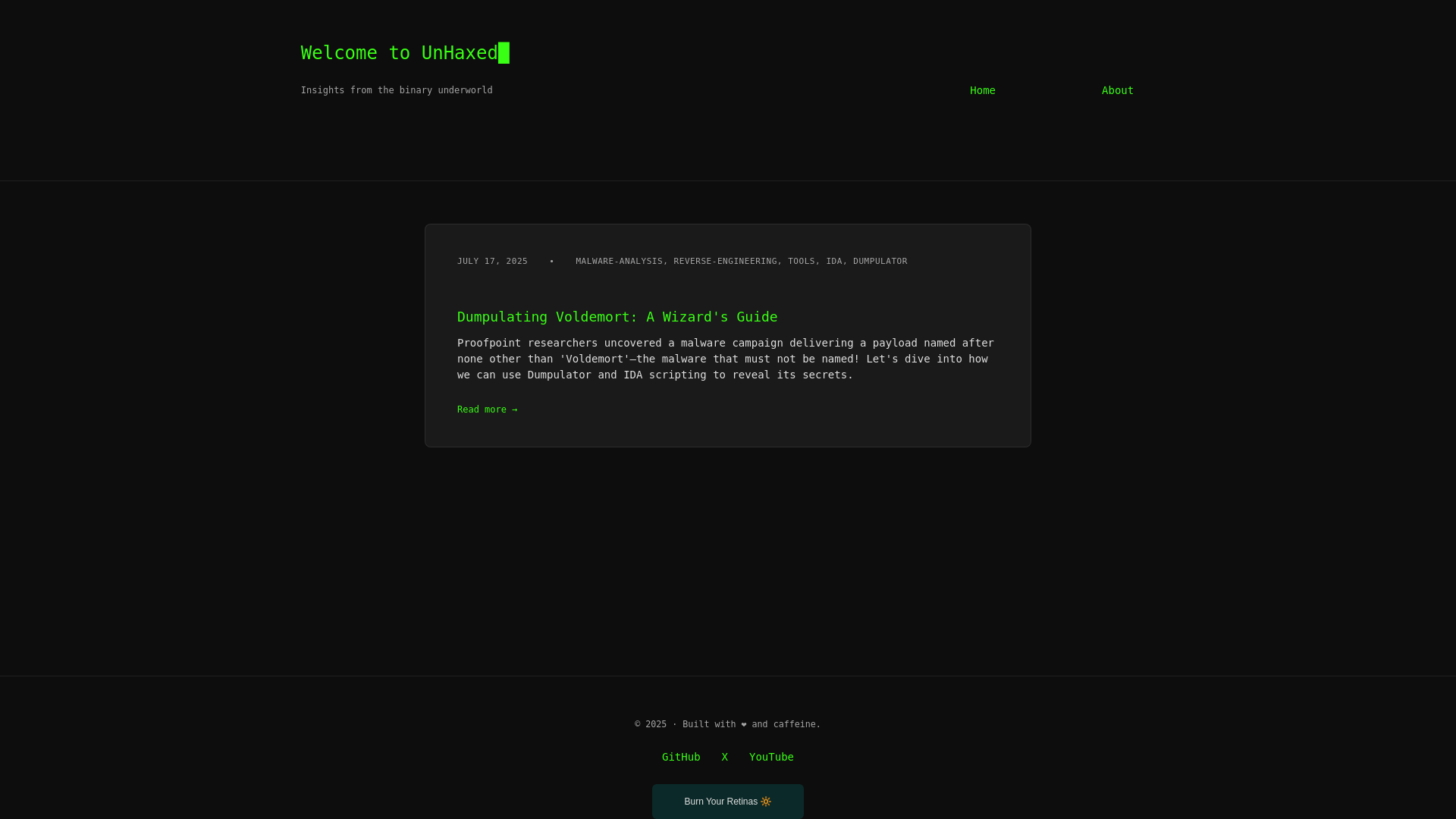 website screenshot of https://unhaxed.com/