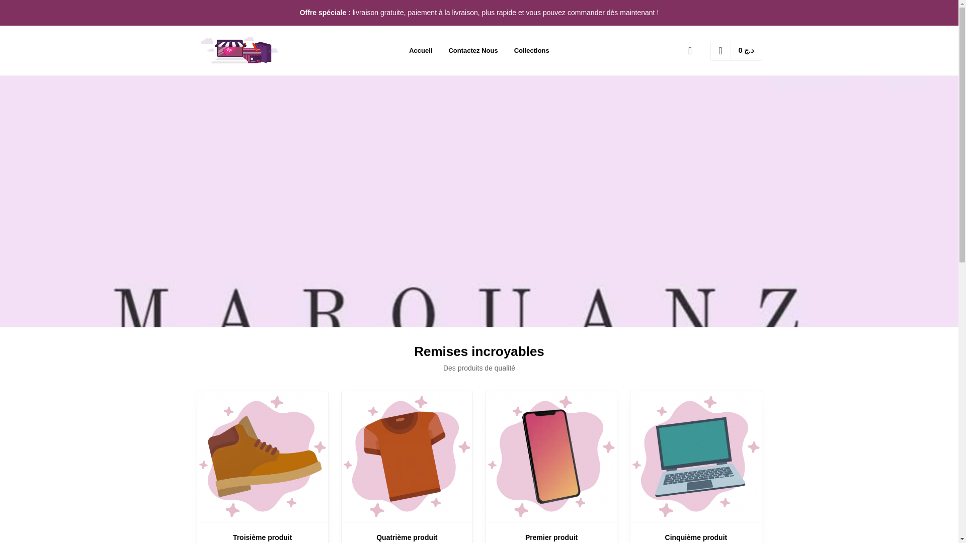 website screenshot of https://marouanz.store/