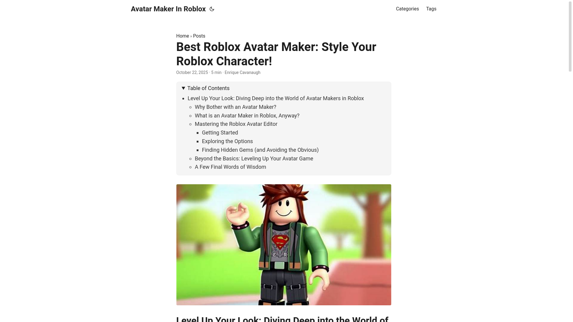 website screenshot of https://avatar-maker-in-roblox.pages.dev/