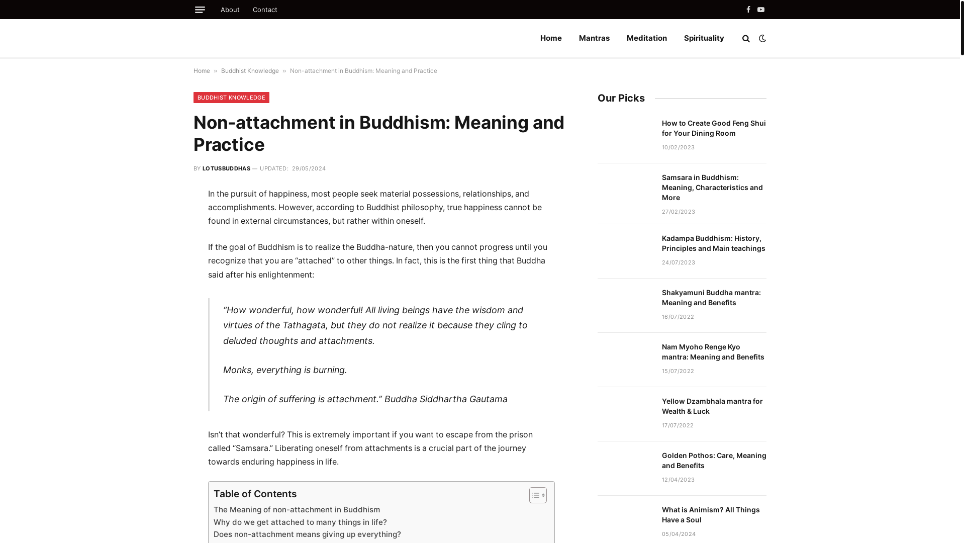 website screenshot of https://lotusbuddhas.com/non-attachment-in-buddhism.html