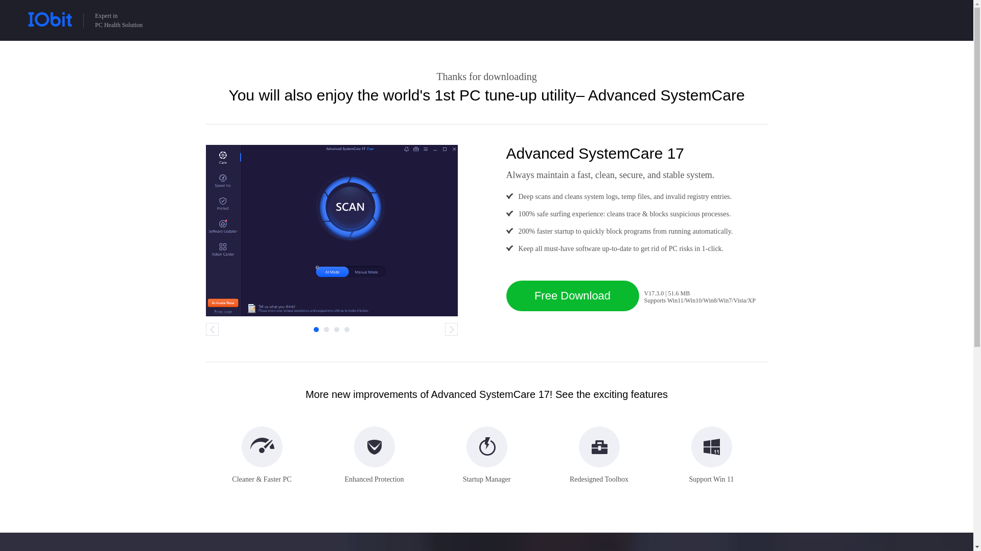 website screenshot of https://ld.iobit.com/cyrirecommendascdl/afterdbdl.php?aff=124237
