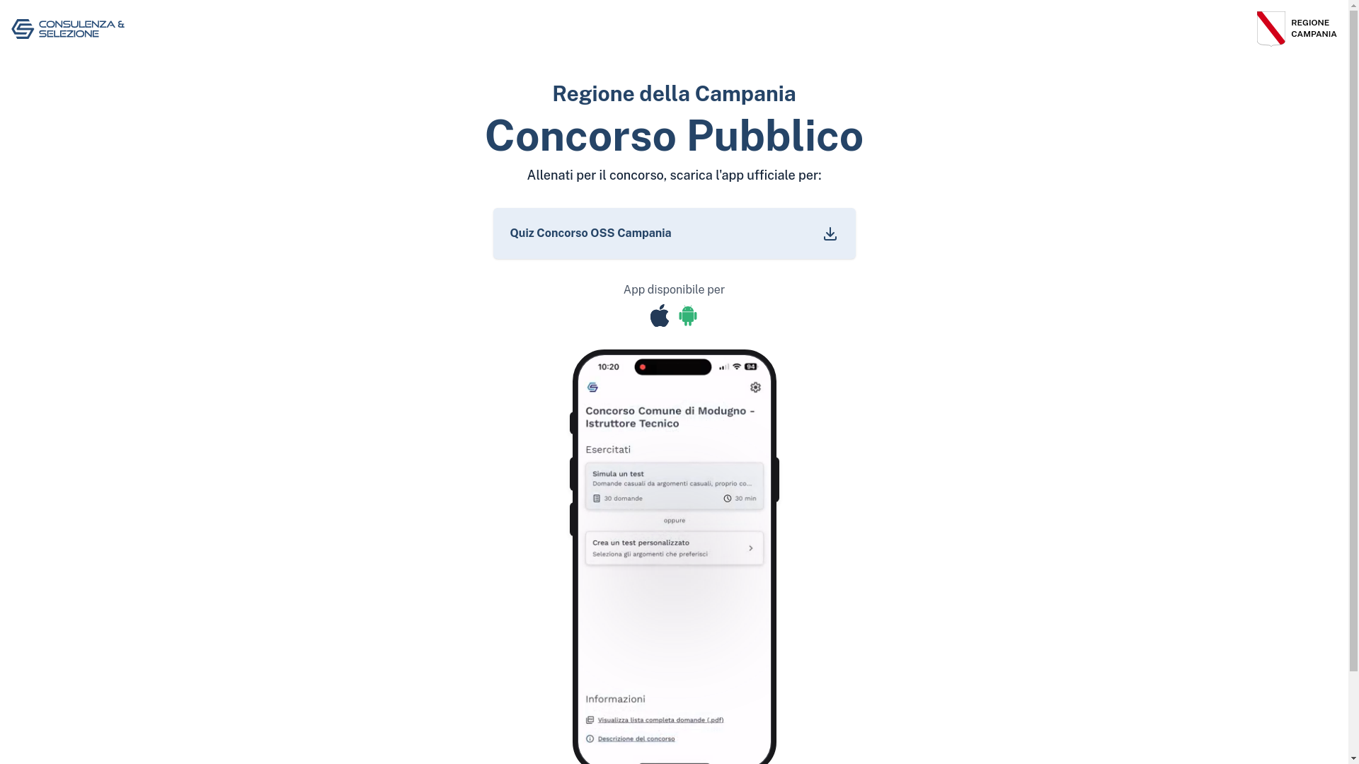 website screenshot of https://oss-campania-landing-page.pages.dev/