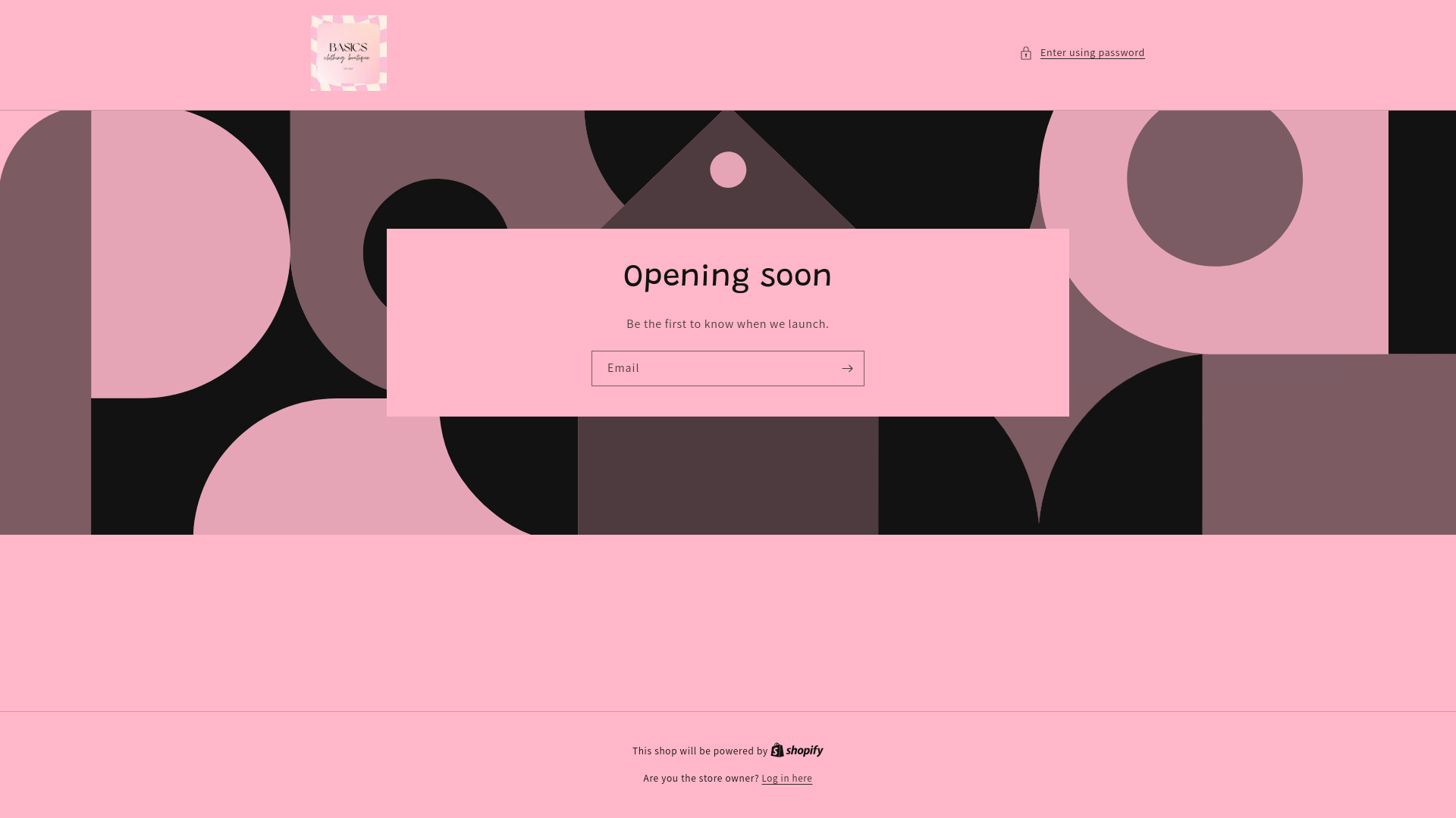website screenshot of https://basicsclothingboutique.com/