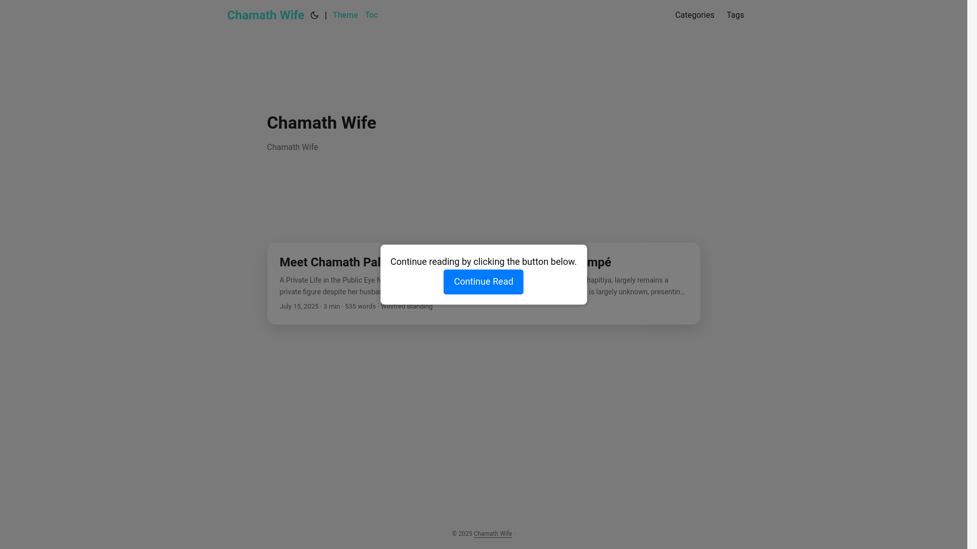 website screenshot of https://chamath-wife.pages.dev/