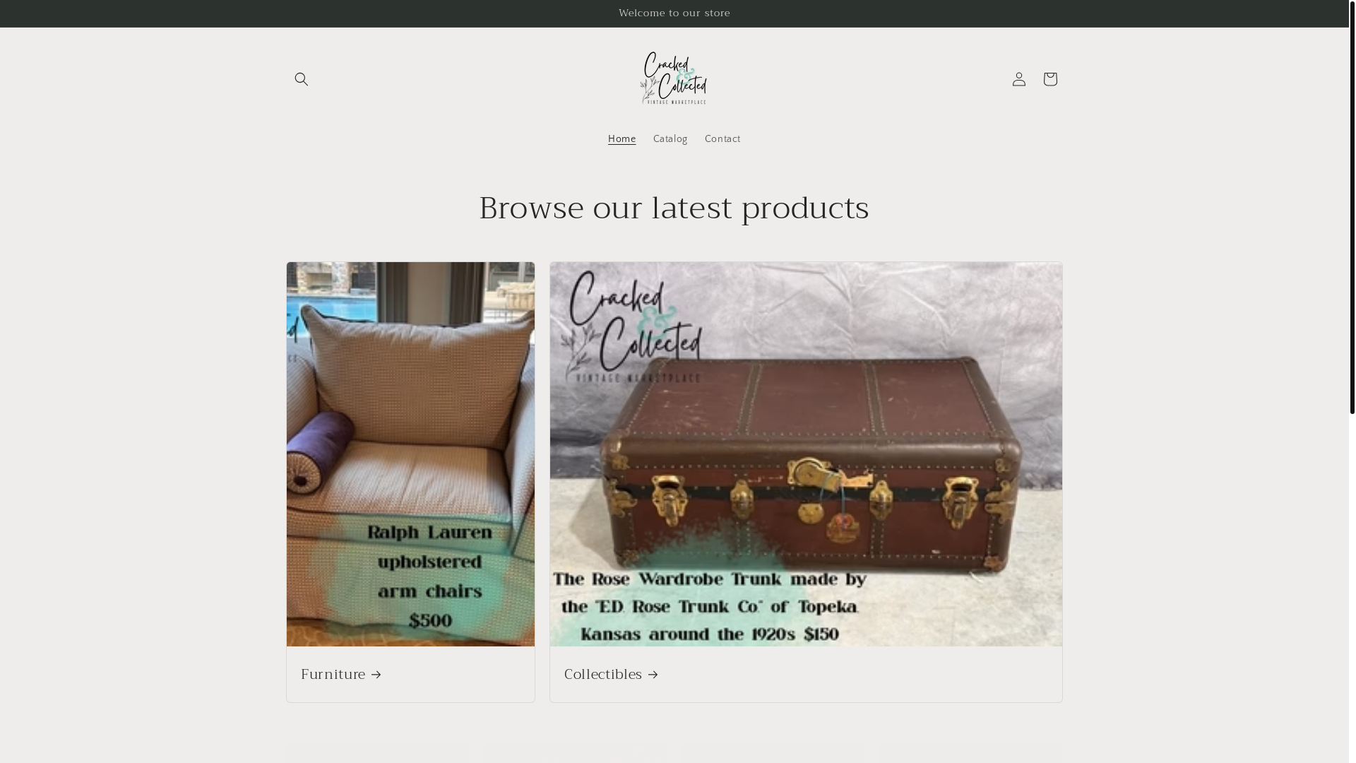 website screenshot of https://crackedandcollected.com/