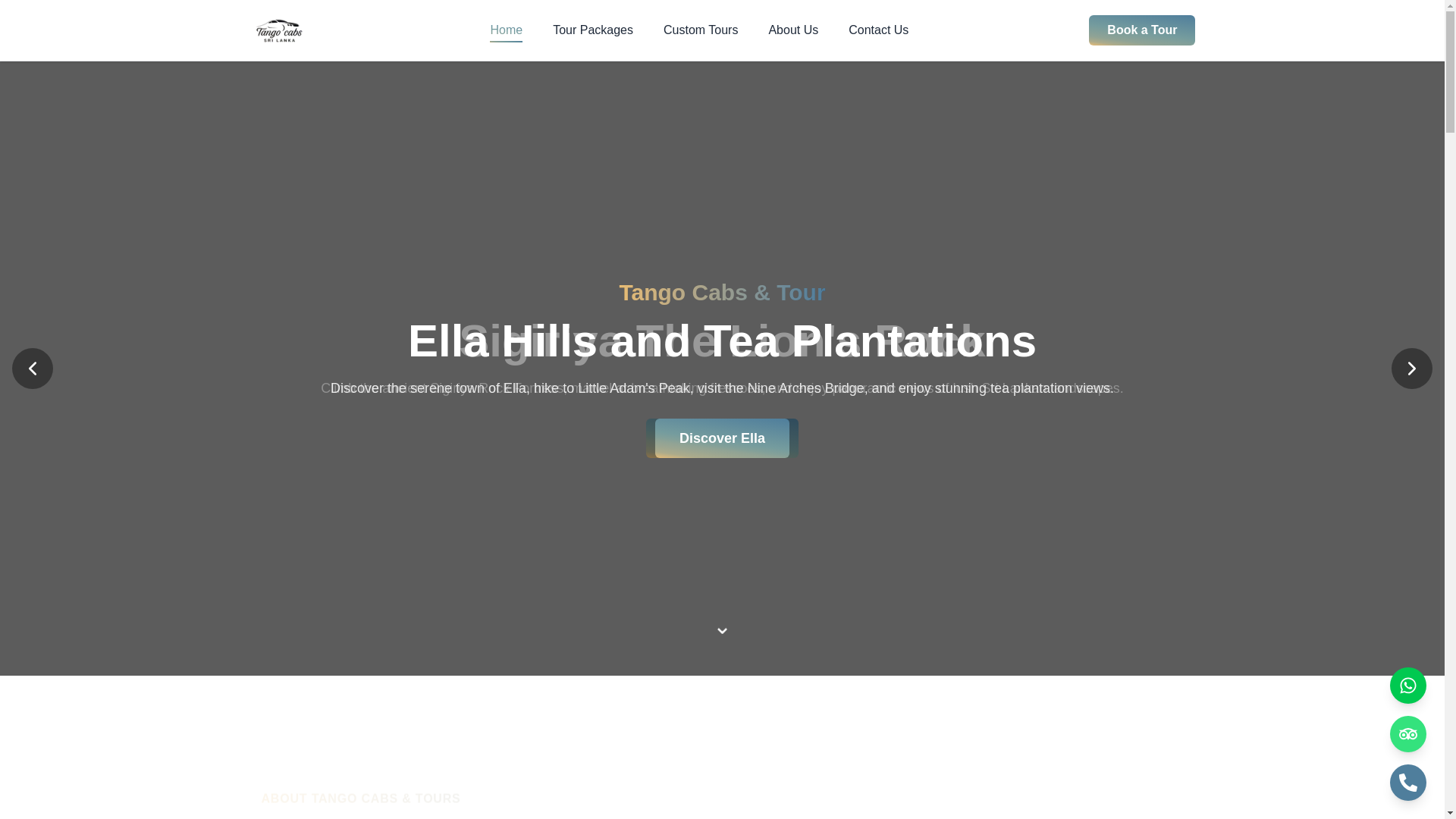website screenshot of https://tangocabssrilanka.com/