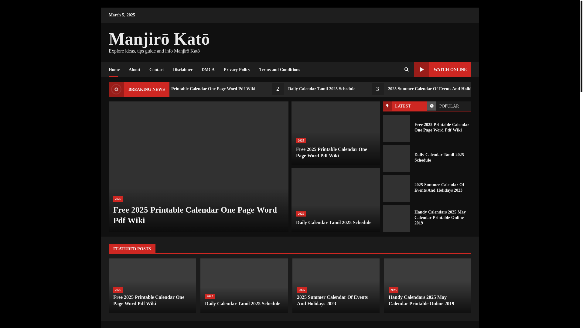 website screenshot of https://manjirokato.pages.dev/