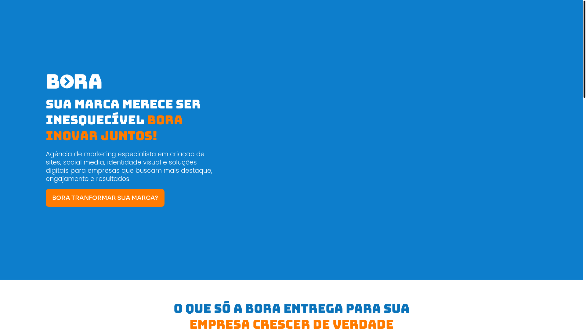 website screenshot of https://boracreative.com.br/