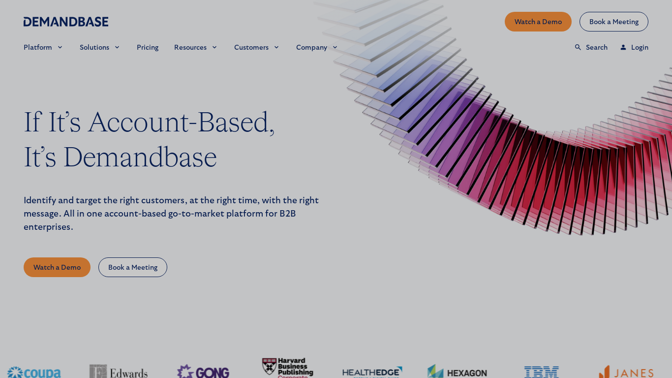website screenshot of https://demandbase.com/