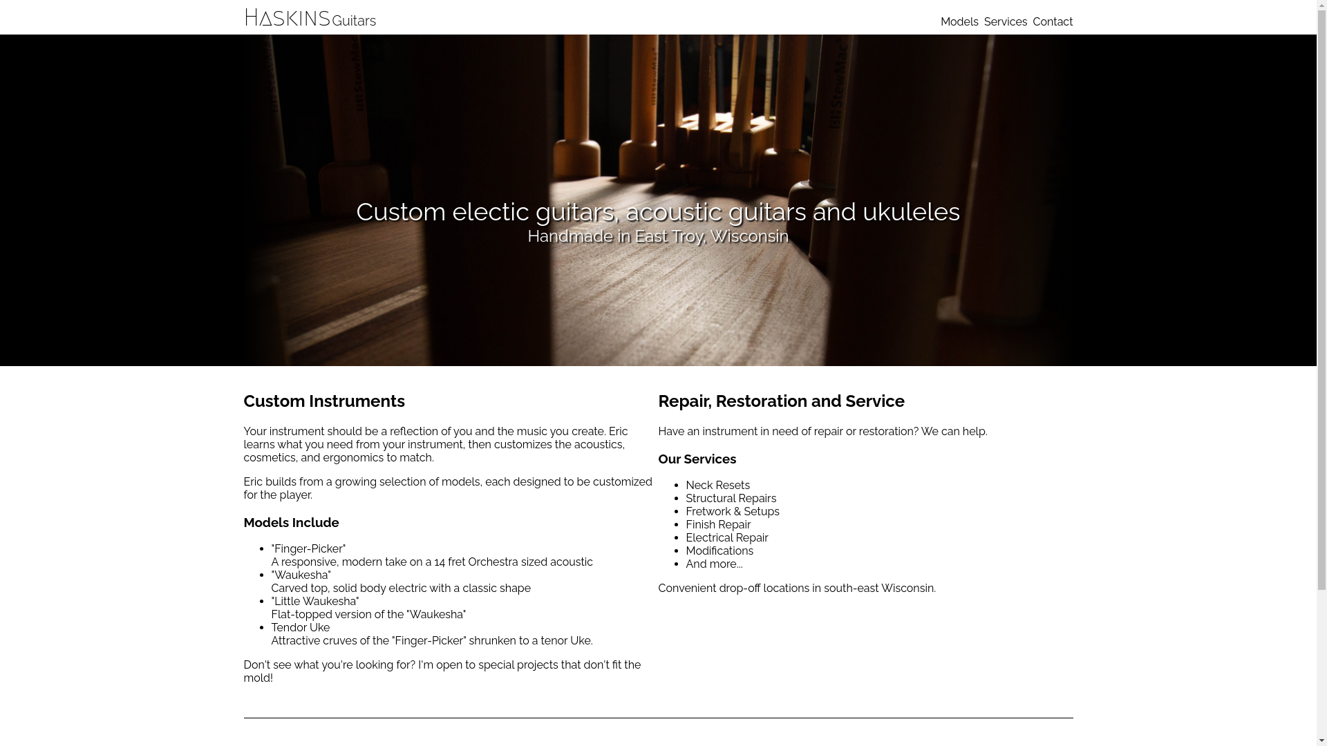 website screenshot of https://haskinsguitars-com.pages.dev/