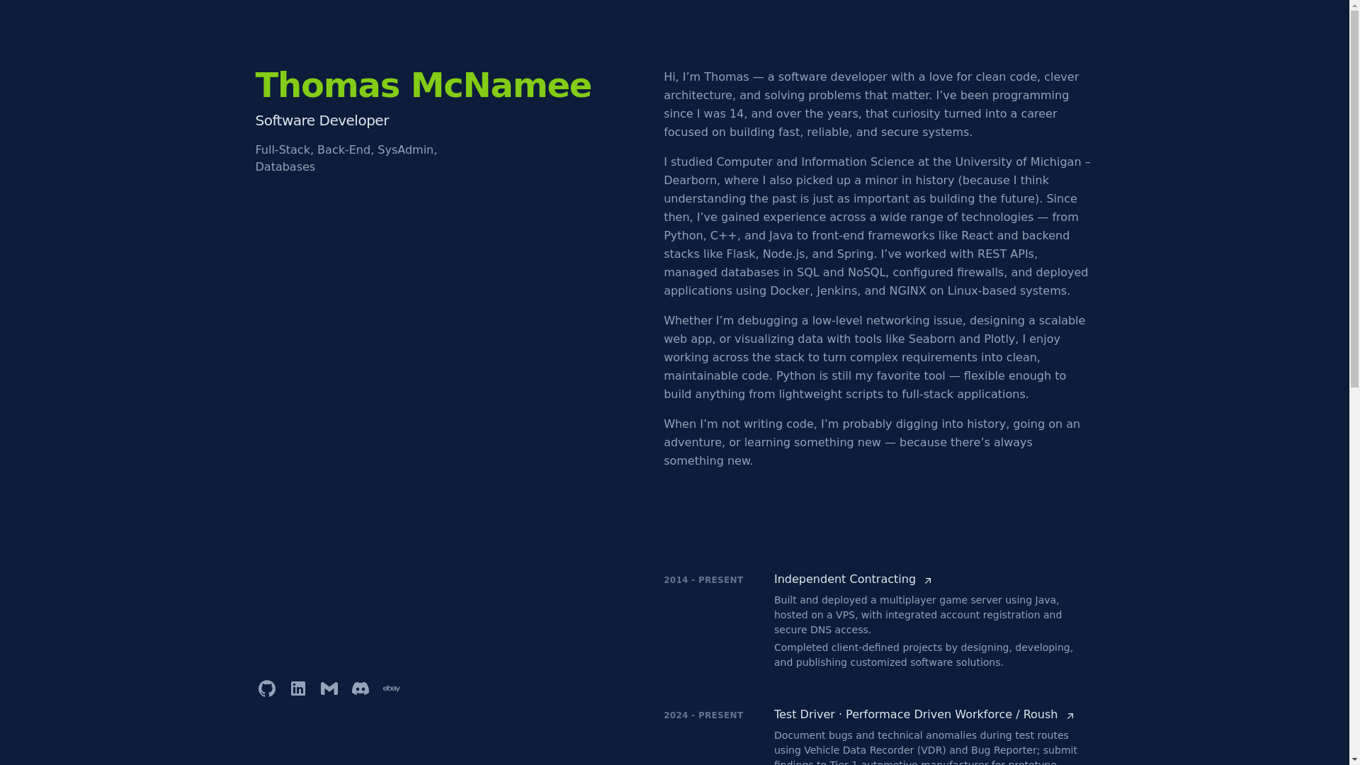 website screenshot of https://thomascmcnamee.com/