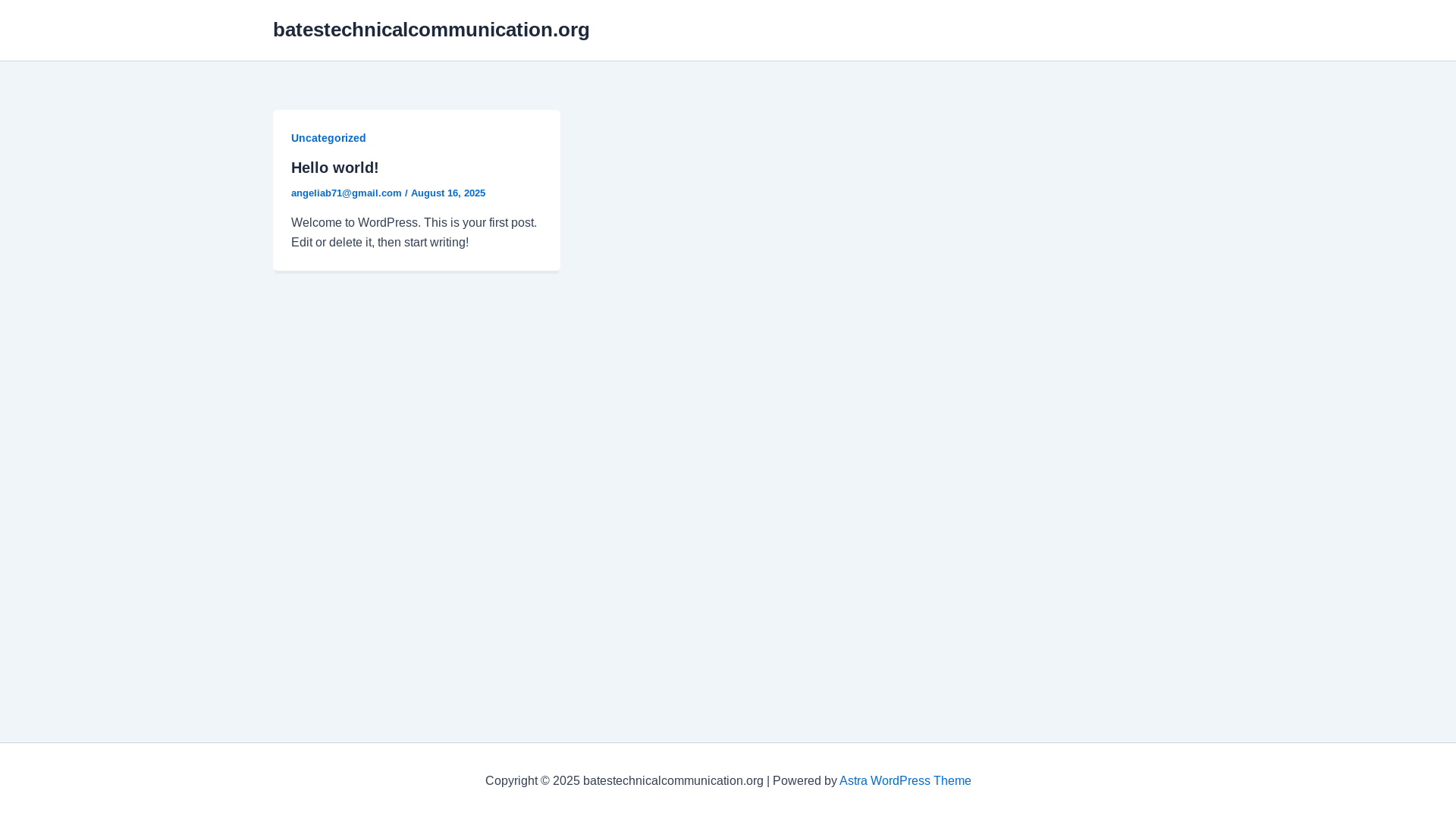 website screenshot of https://batestechnicalcommunication.org/