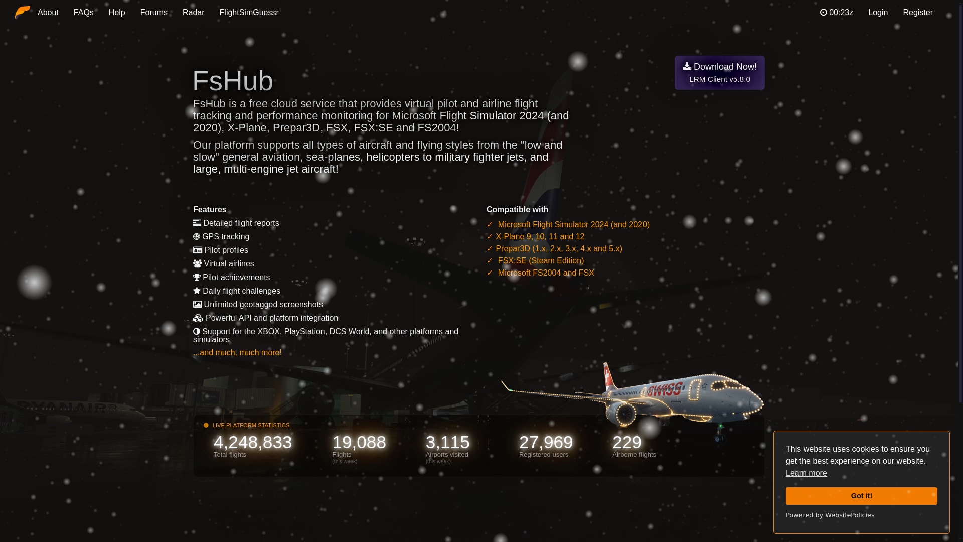 website screenshot of https://fshub.io/