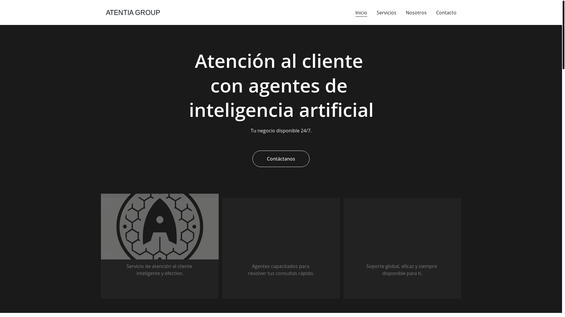 website screenshot of https://atentiagroup.com/