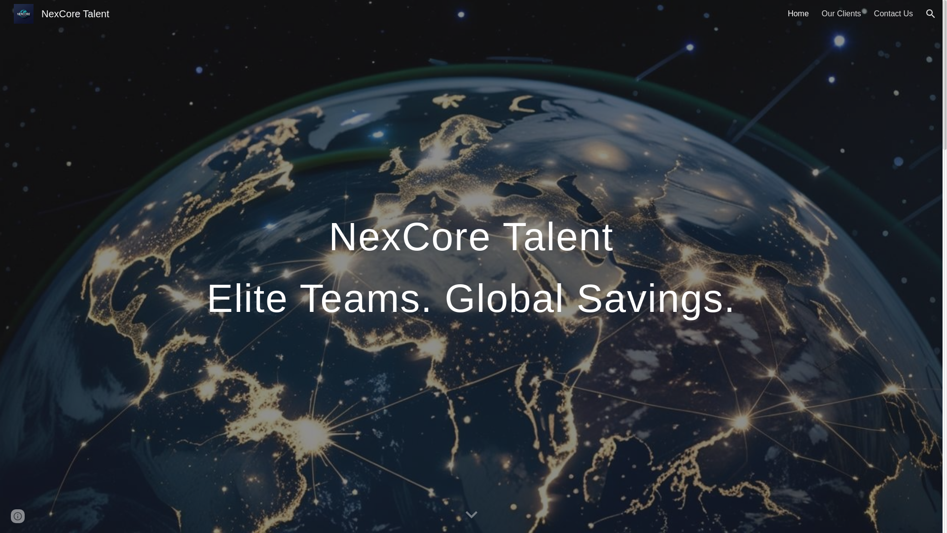 website screenshot of https://nexcoretalents.com/