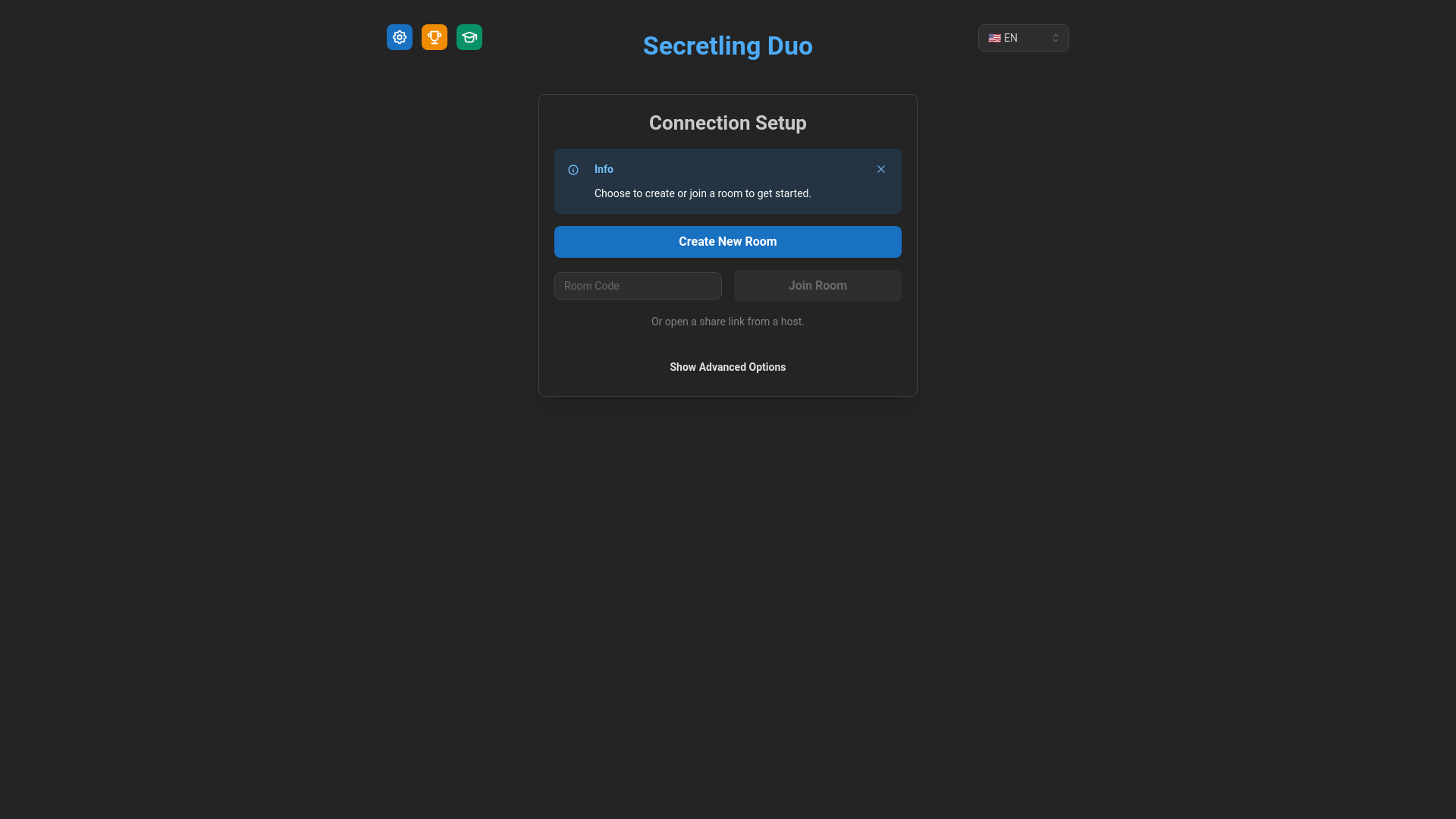 website screenshot of https://secretling-duo-webrtc.pages.dev/