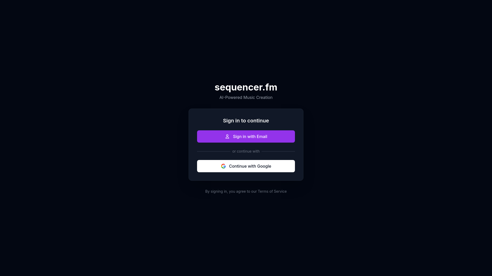 website screenshot of https://sequencer.fm/