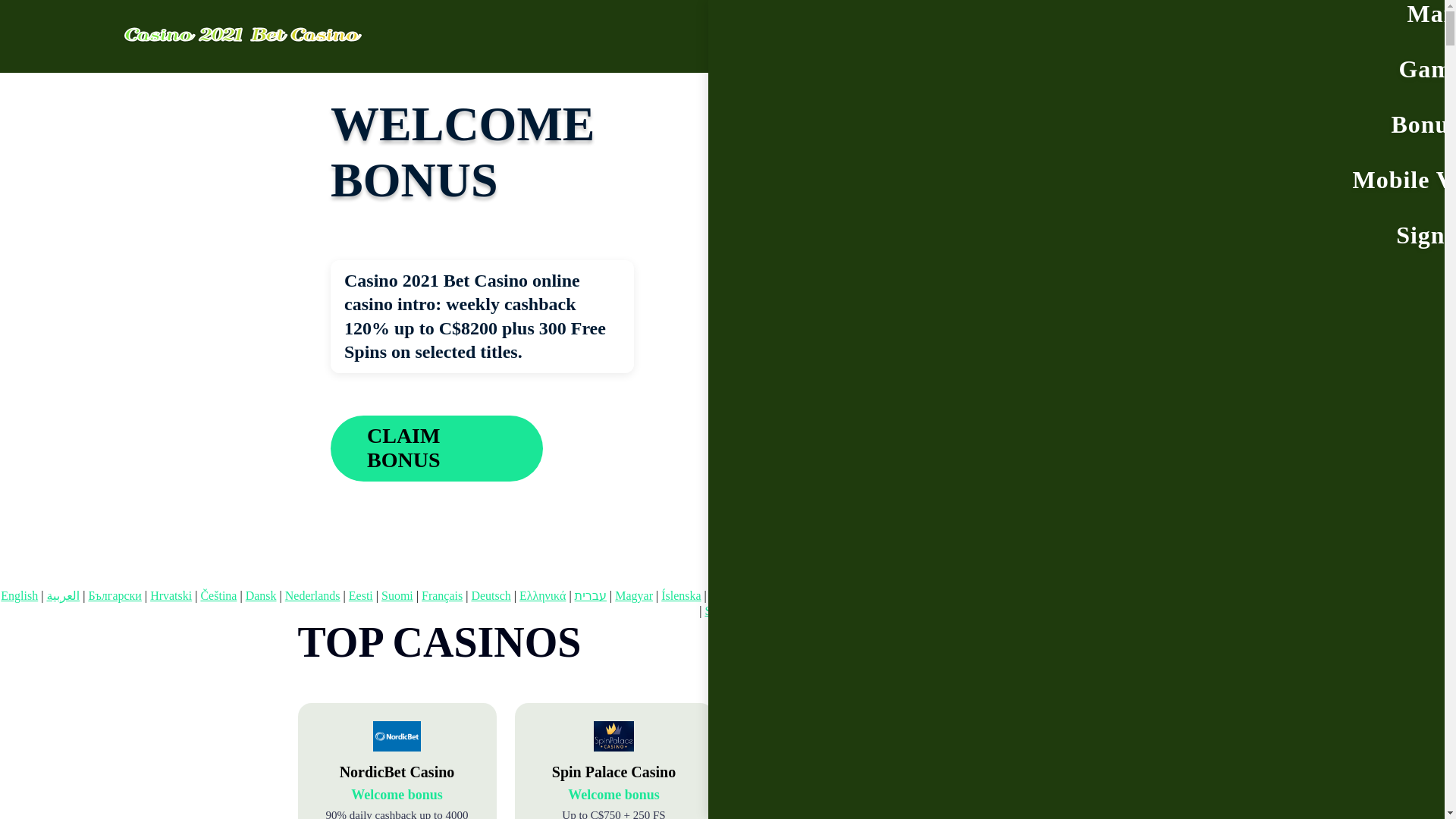 website screenshot of https://casino2021bet1.bond/