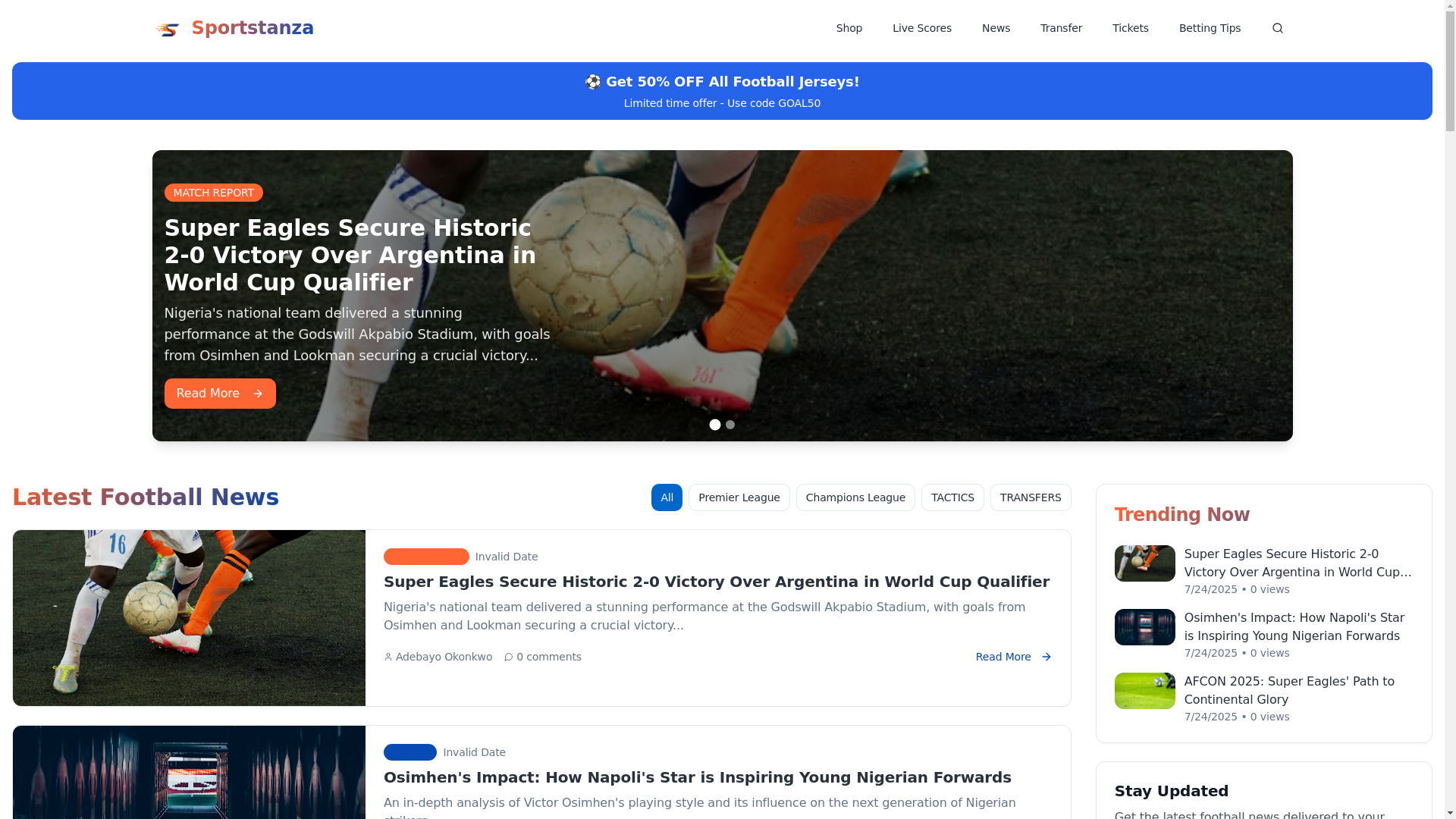 website screenshot of https://sportstanzaco.pages.dev/