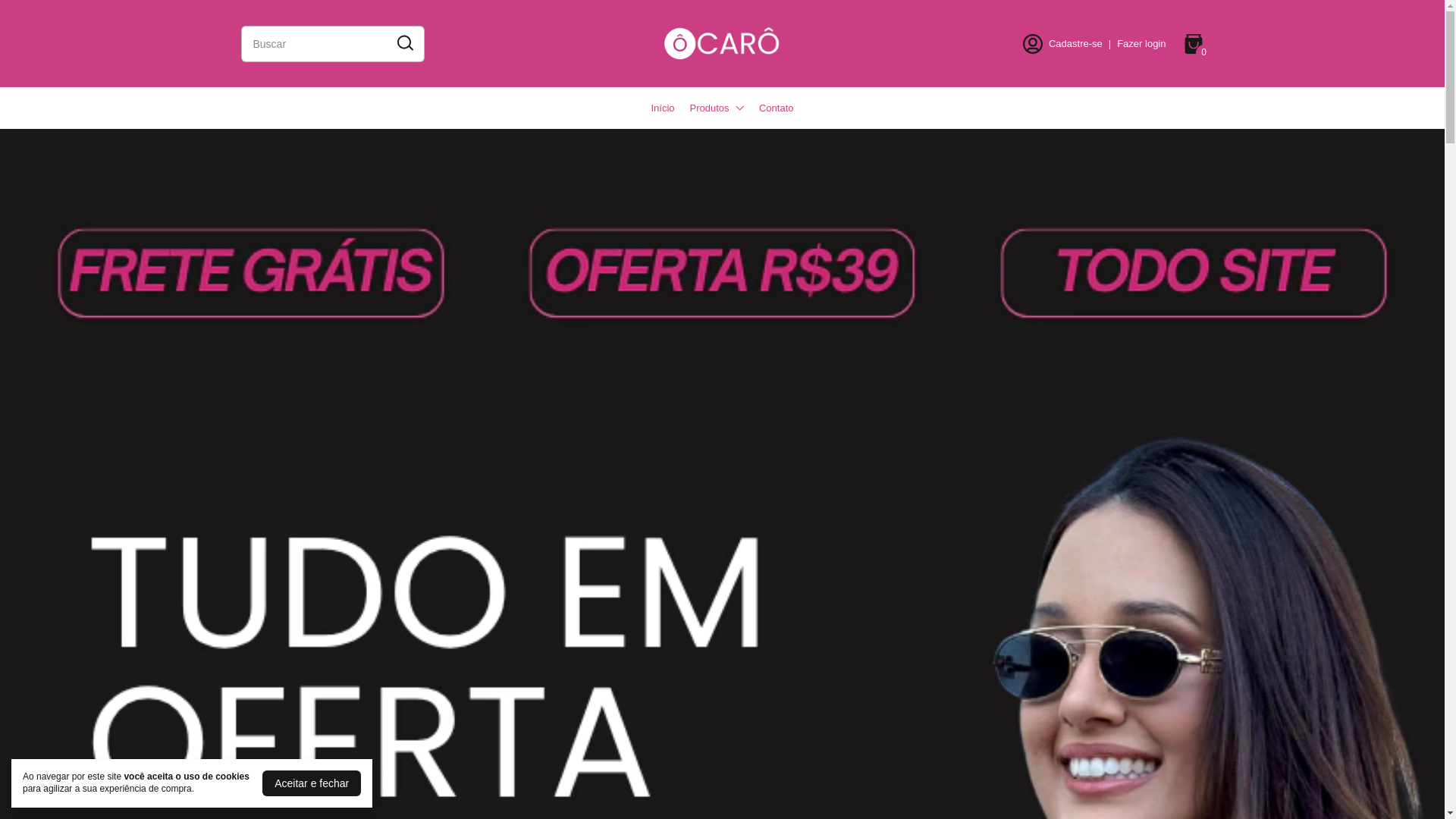 website screenshot of https://usecaro.com.br/